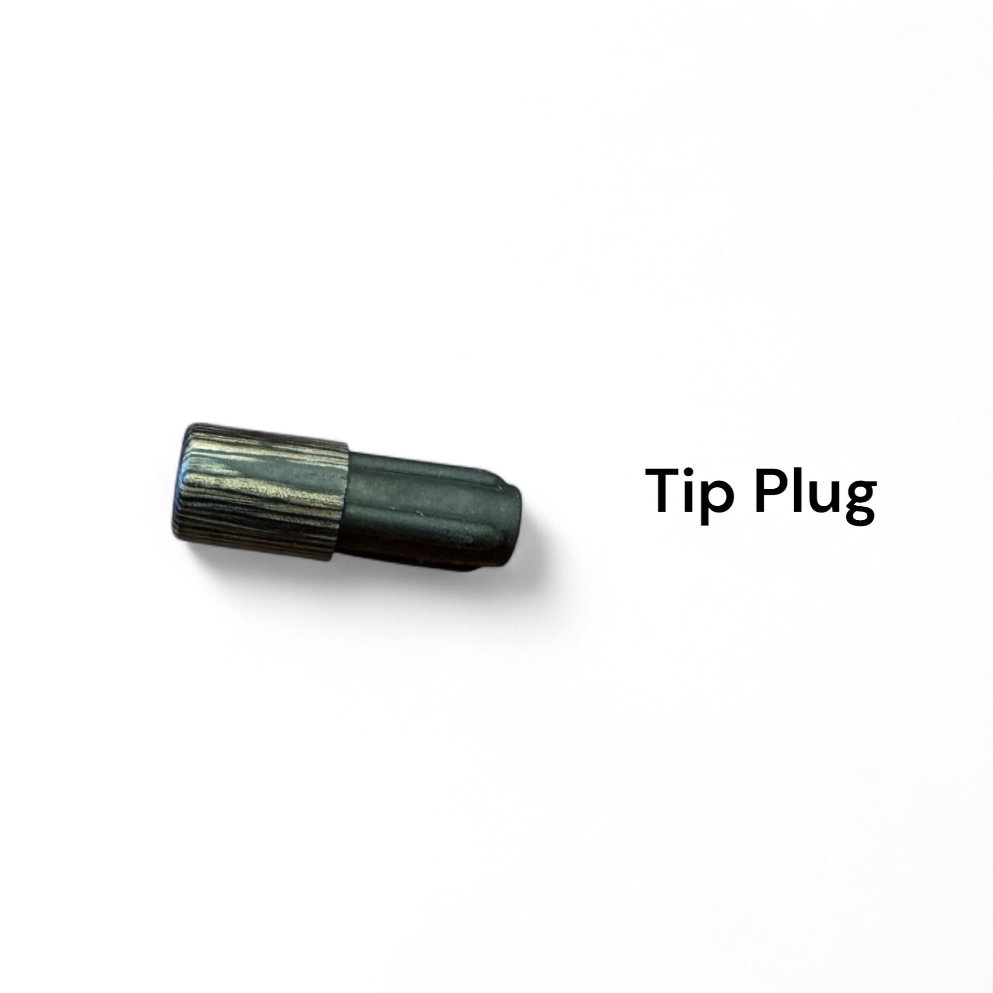 Close-up image of the Akai Samurai Tenkara Rod tip plug, featuring a black ribbed grip design for secure insertion into the rod tip, shown on a white background.