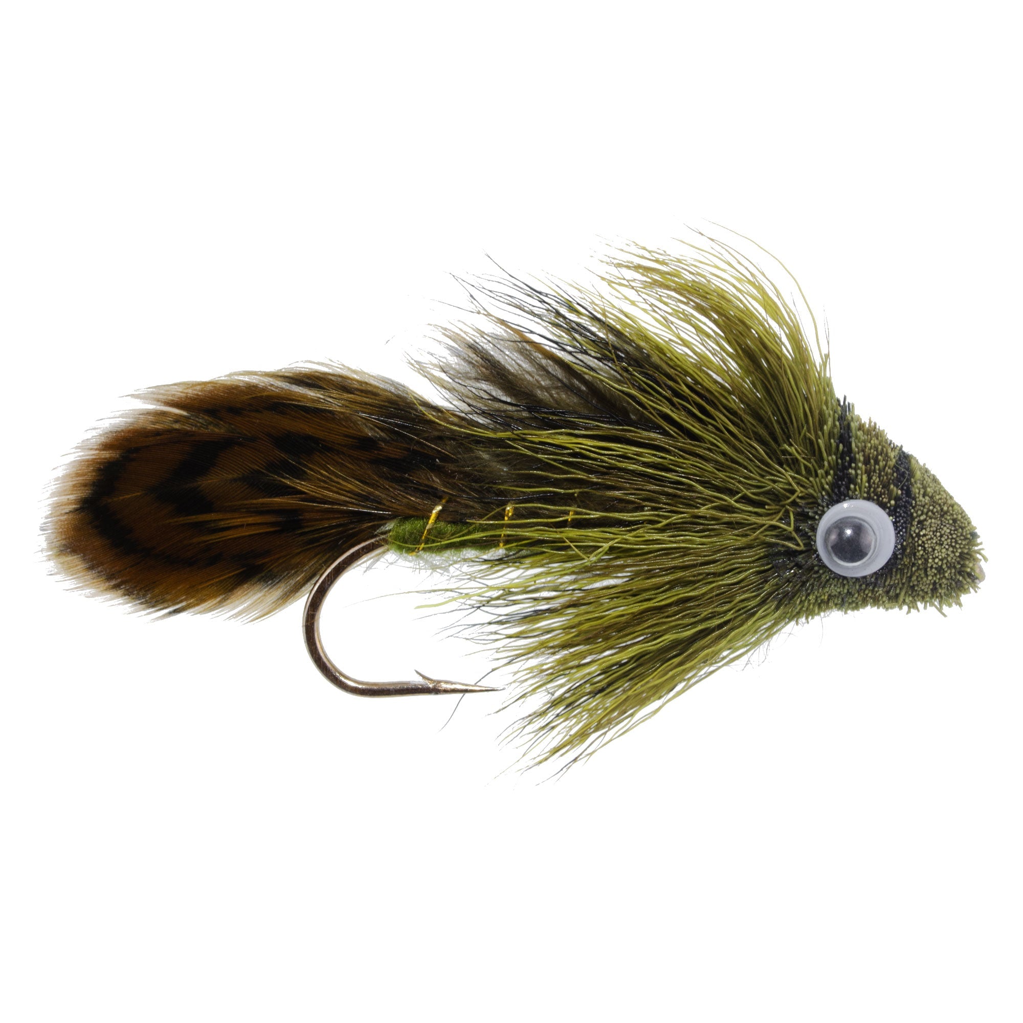 Big Eye Olive Sculpin Streamer Flies - 1 Dozen - Hook Size 2