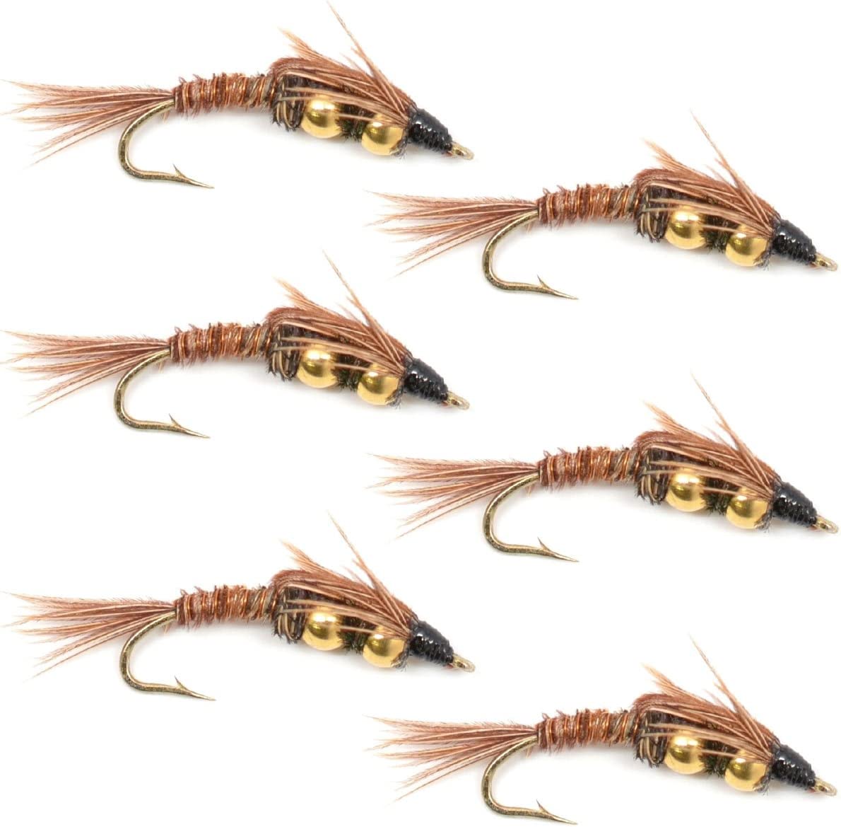 double fishing hook 14 Bead Pheasant Tail Nymph Fly Five Hard Lures Bass Closing Sale 2023_20% bass or steelhead flies. Color:White Shad - Gold & Nickel Blades
