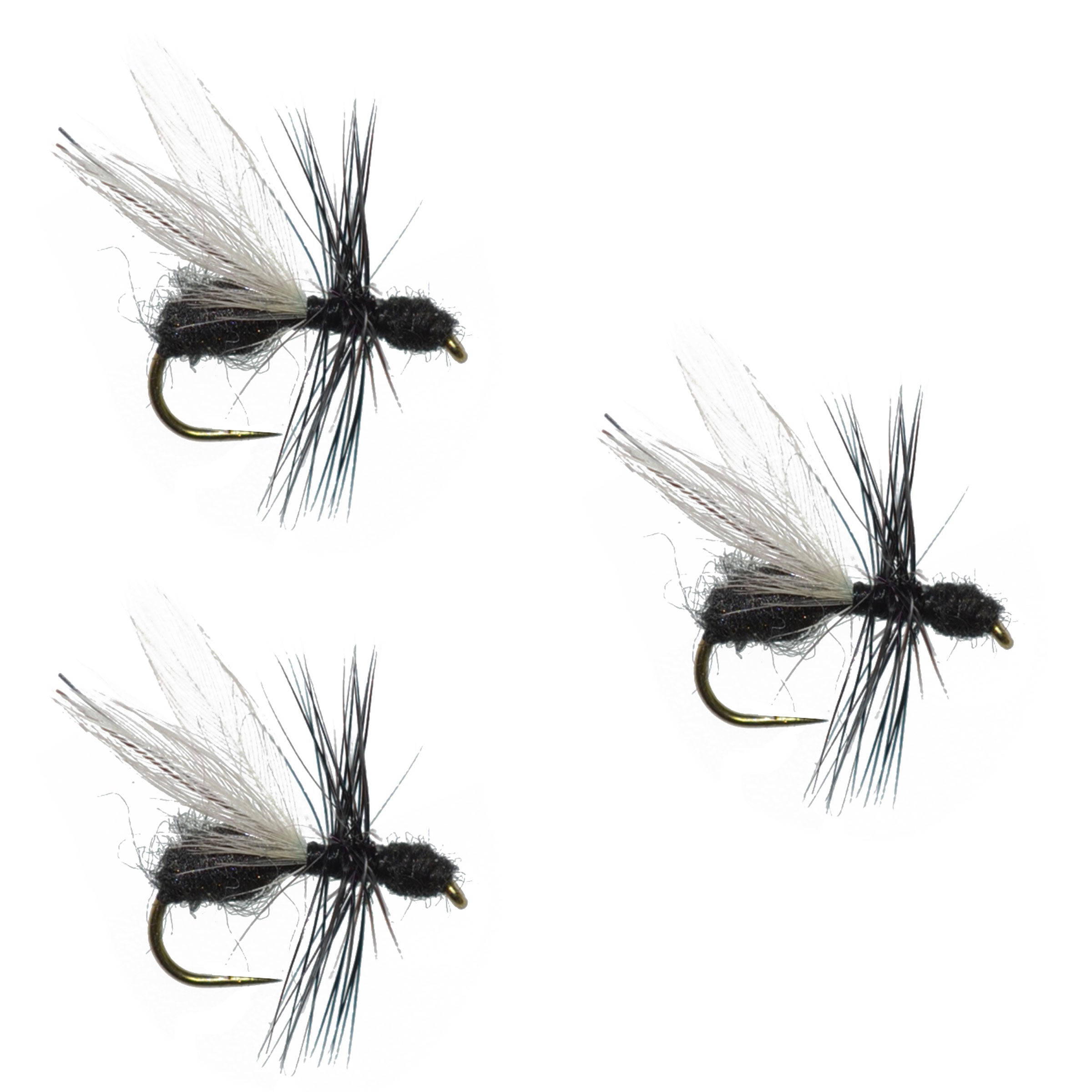 Pack Barbless Black Fur Flying Ant Terrestrial Trout Dry Fly Fishing Flies Hook Size 14