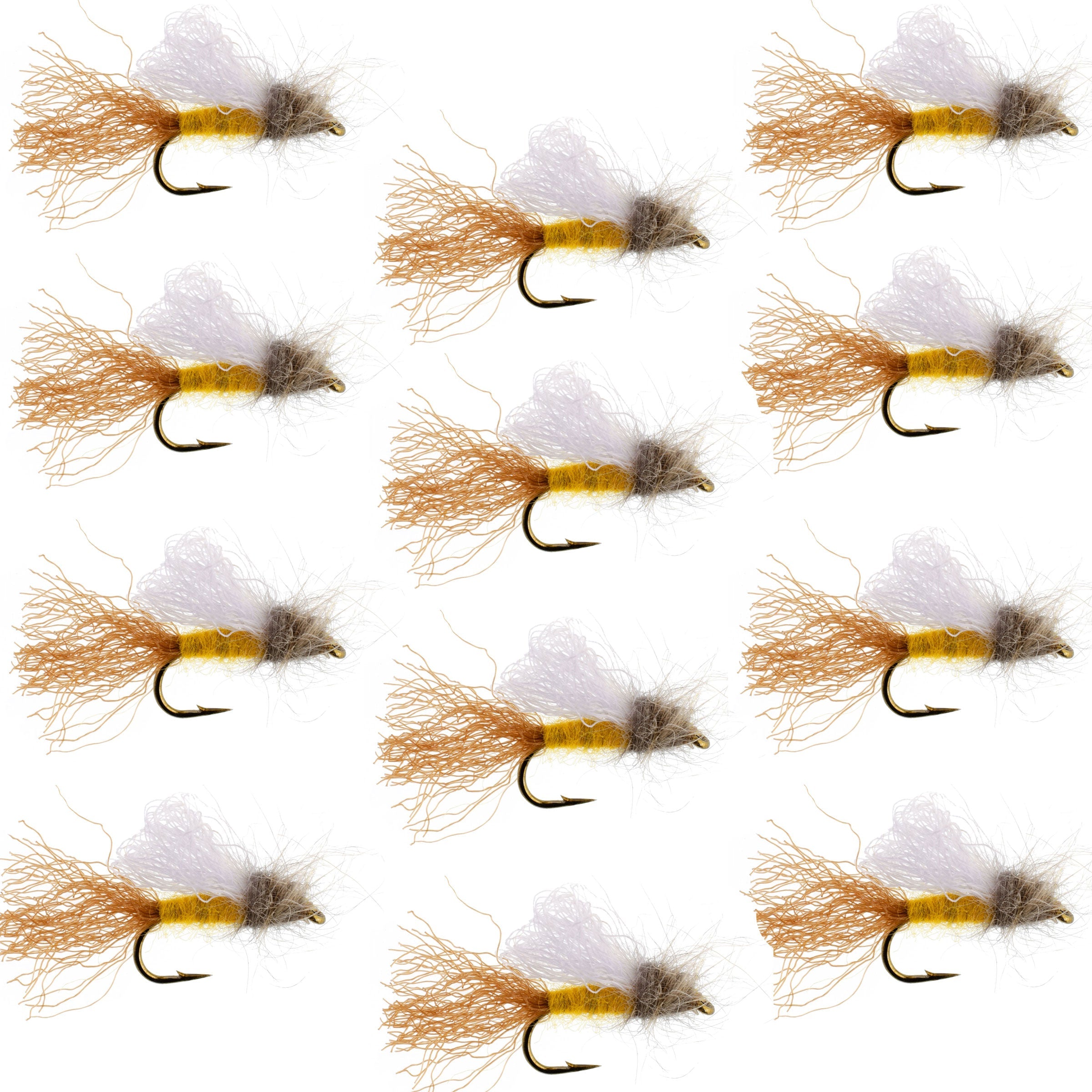 Amber Iris Caddis Emerger Caddis Trout Dry Fly - 12 Flies Hook Size 16