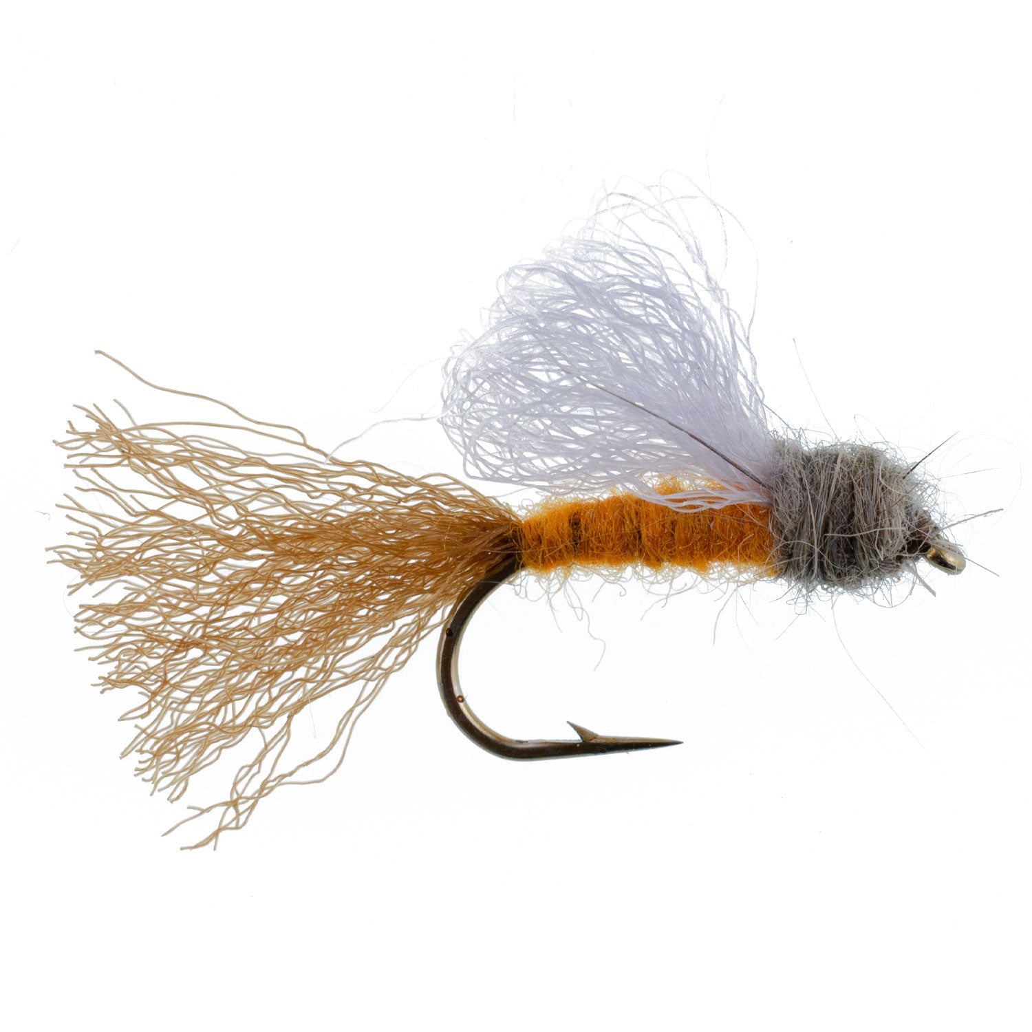 Orange Iris October Caddis Emerger Caddis Trout Dry Fly - 6 Flies Hook Size 8