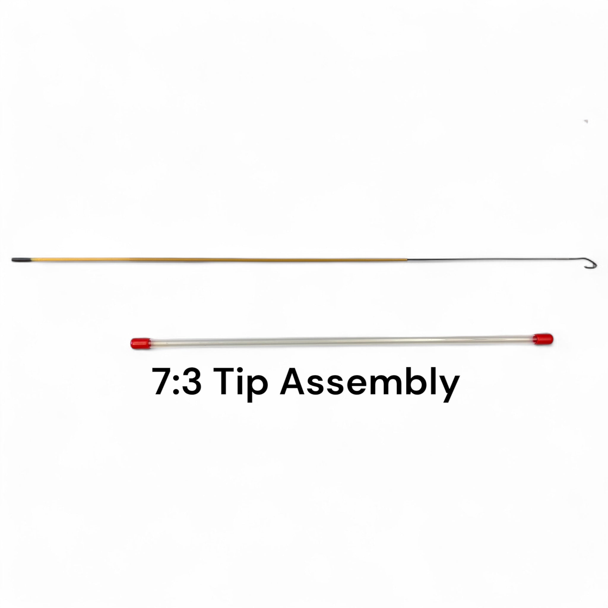 Replacement tip assembly for the Middle Fork 7 Tenkara Rod by Wasatch Tenkara Rods, showing the complete tip section with lilian and storage tube. Ideal for restoring performance and precision in your 6:4 action rod.3