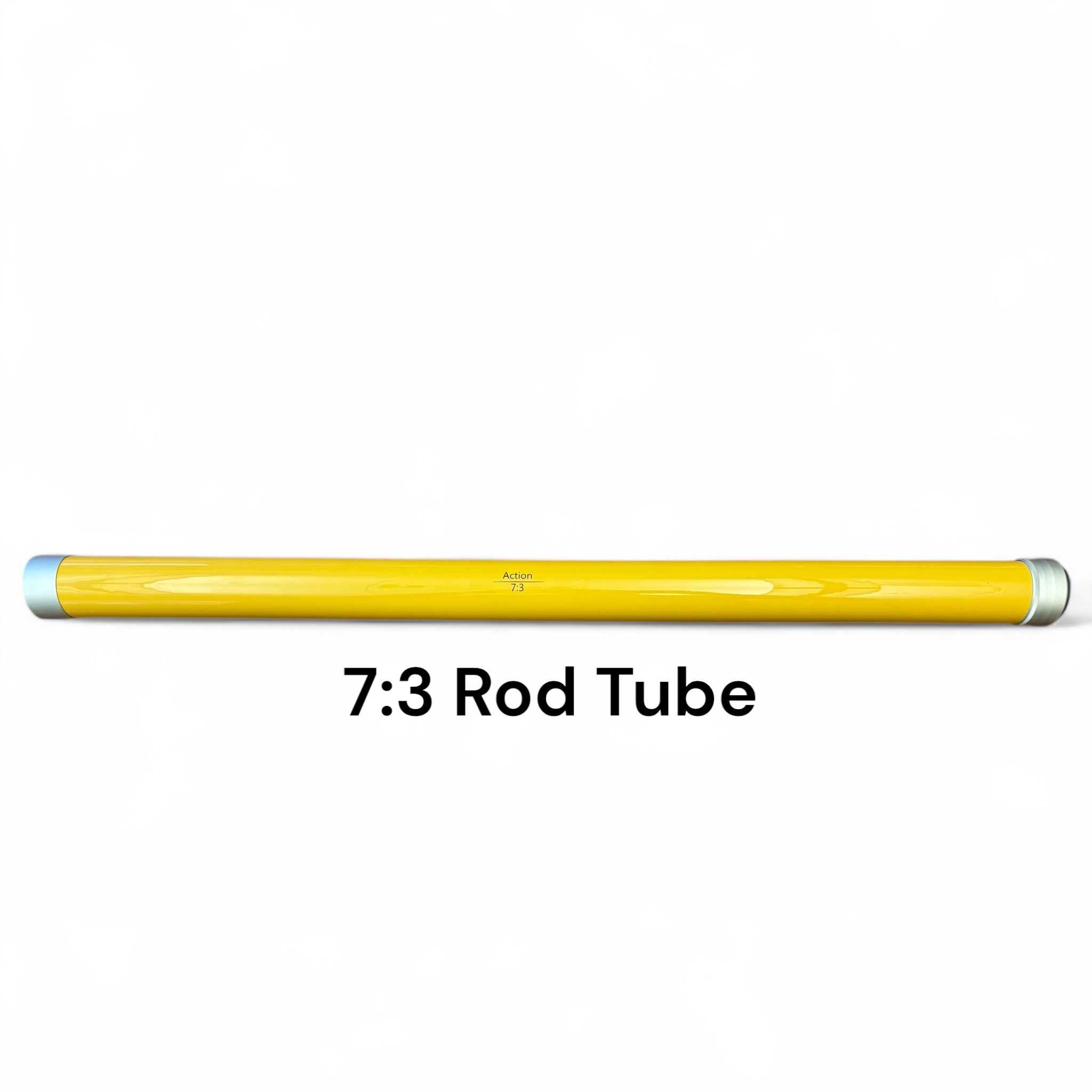 Durable yellow rod tube replacement for the Middle Fork 7:3 Tenkara Rod by Wasatch Tenkara Rods, featuring end caps for secure protection during travel and storage. Designed to fit the Triple Zoom 9'/10'6"/12' configuration.