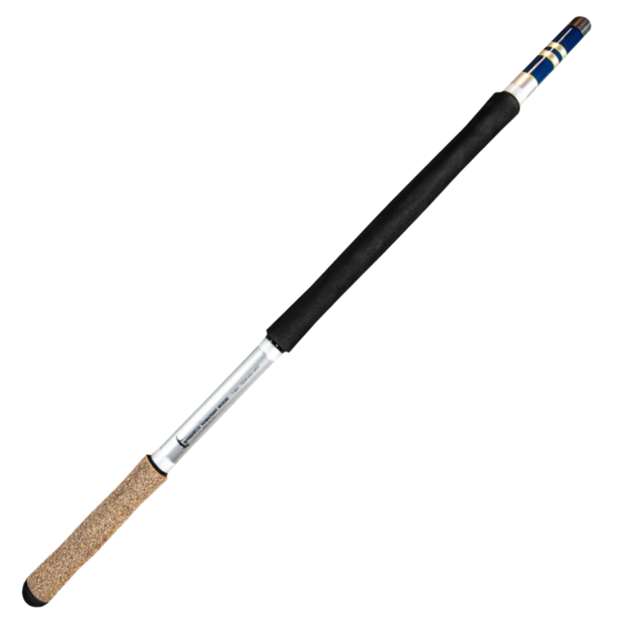 Wasatch Tenkara Rods Open Waters handle section featuring ergonomic cork grip and foam extension for comfortable two-handed casting.