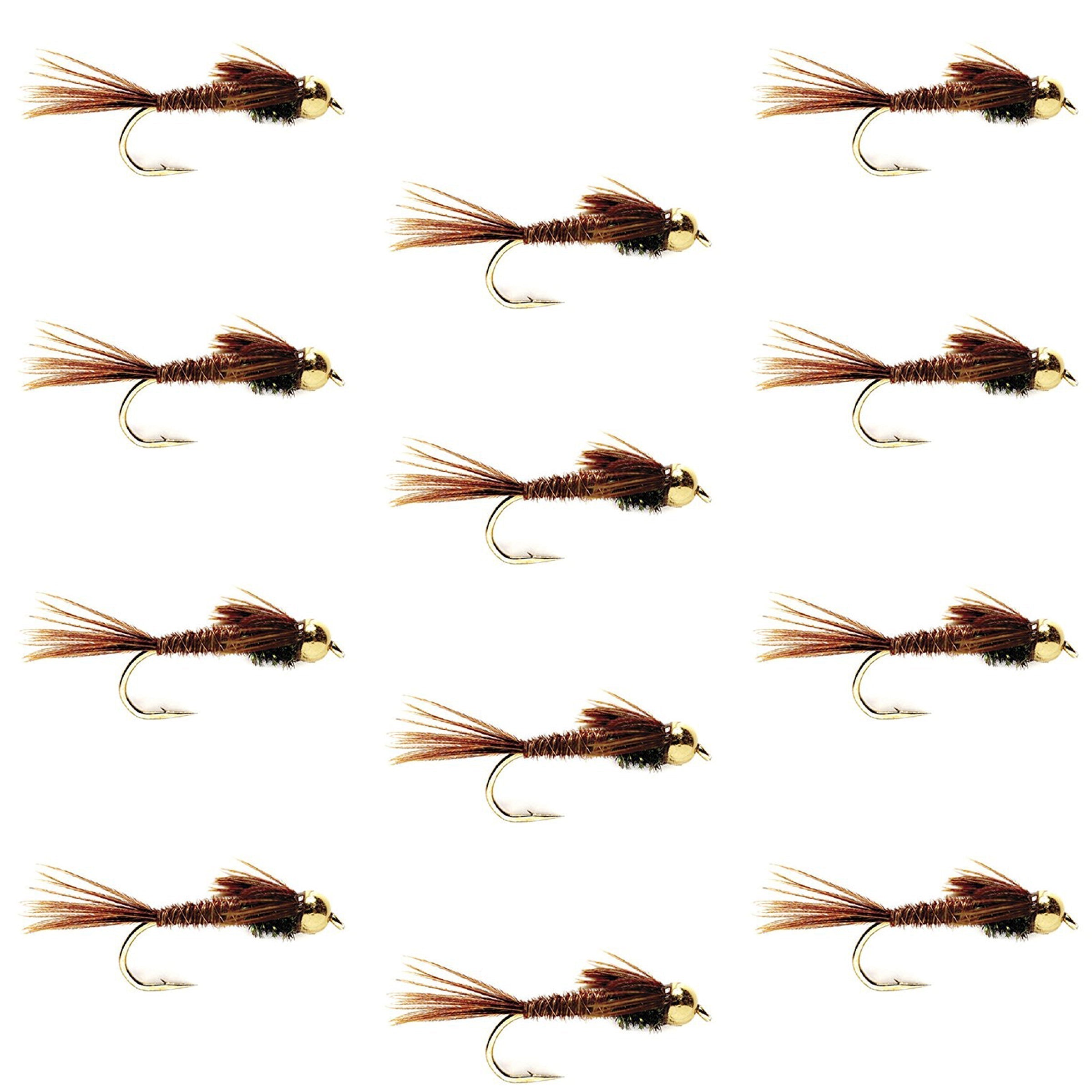 Bead Head Pheasant Tail Nymph 1 Dozen Fly Fishing Flies Size 16