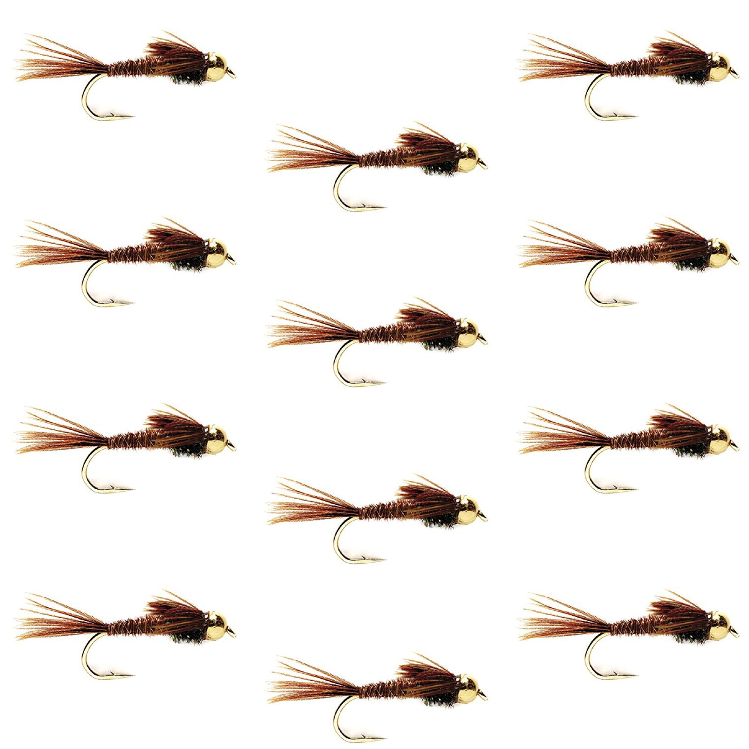 Bead Head Pheasant Tail Nymph 1 Dozen Fly Fishing Flies Size 14
