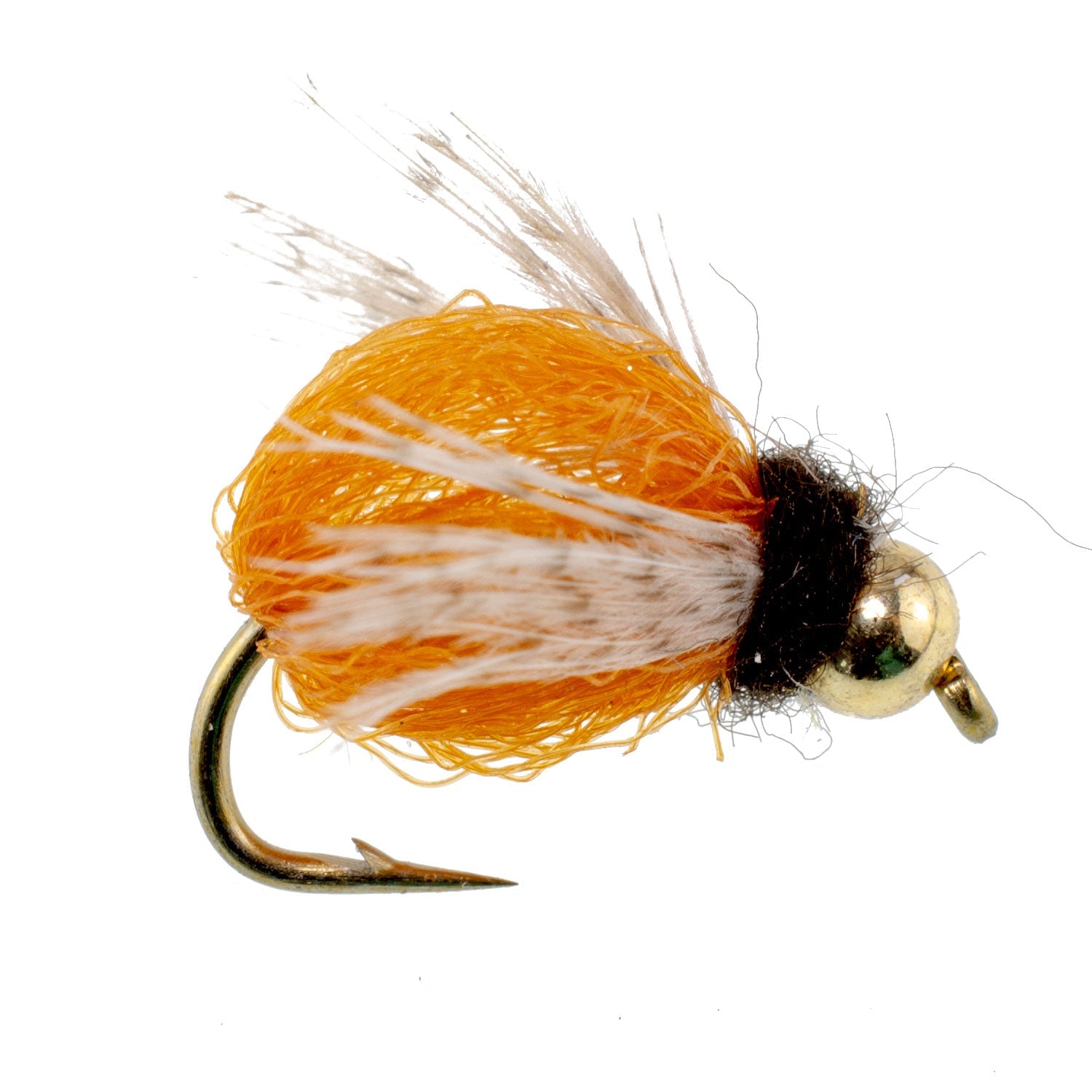 3 Pack Bead Head LaFontaine Amber Deep Sparkle Caddis Pupa - Hook Size 14