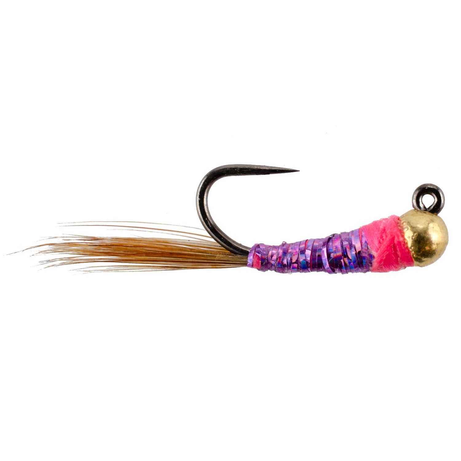 3 Pack Tungsten Bead Hot Spot Purple Perdigon Tactical Jig Spanish Czech Euro Nymph Fly - Hook Size 18