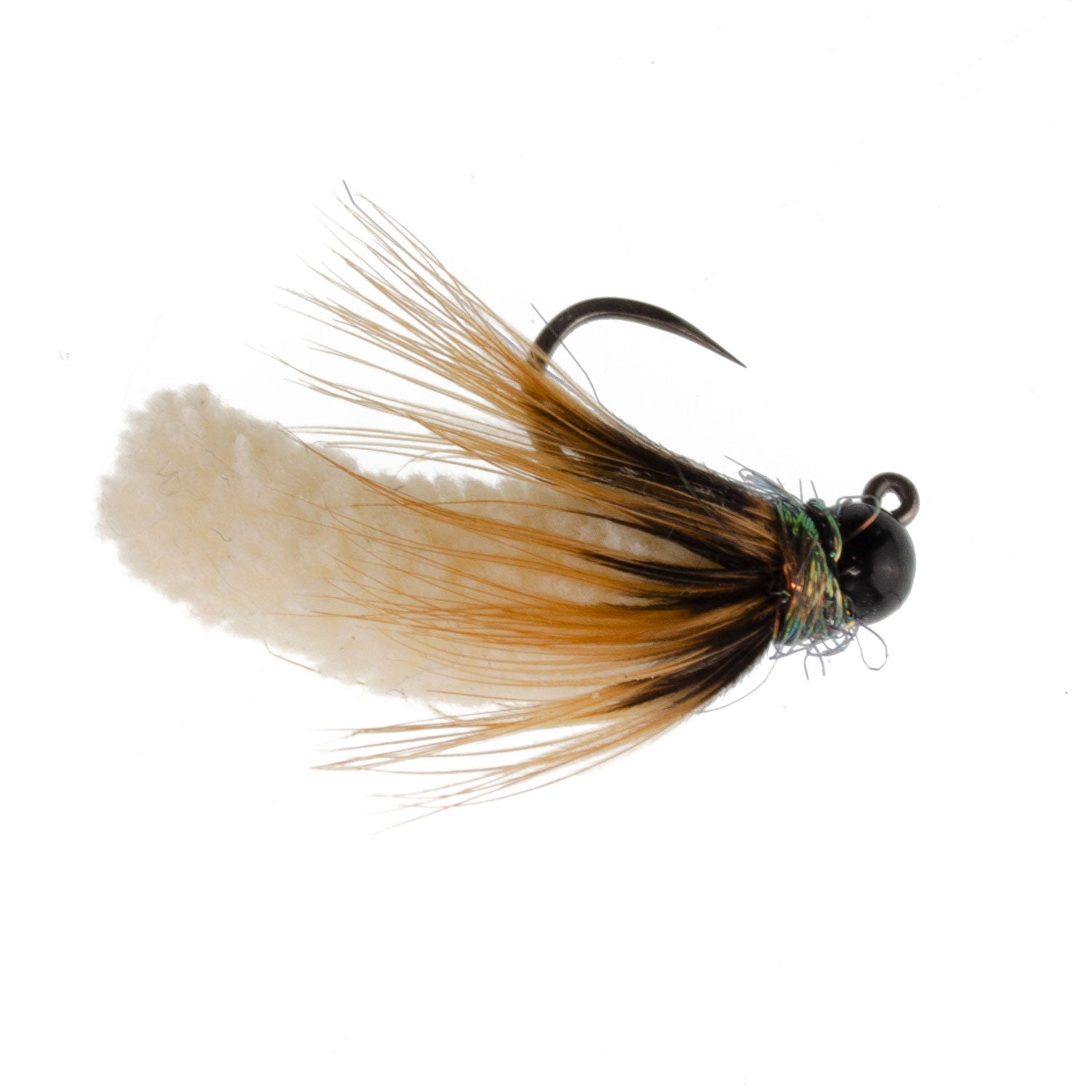 Tungsten Bead Cream Mop Fly Tactical Jig Euro Nymph - 6 Flies Size 14