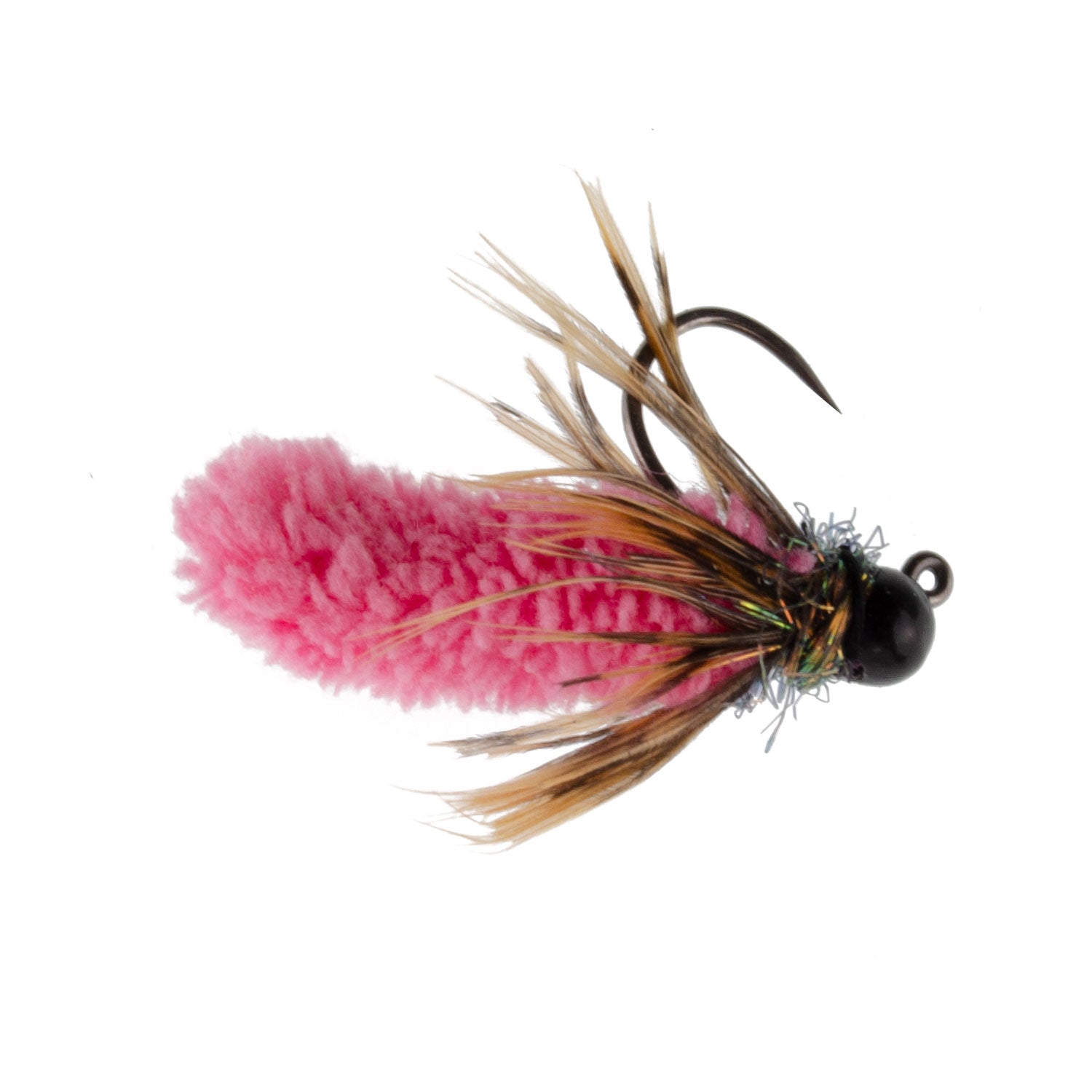 Tungsten Bead Hot Pink Mop Fly Tactical Euro Nymph Barbless 12 Flies #14