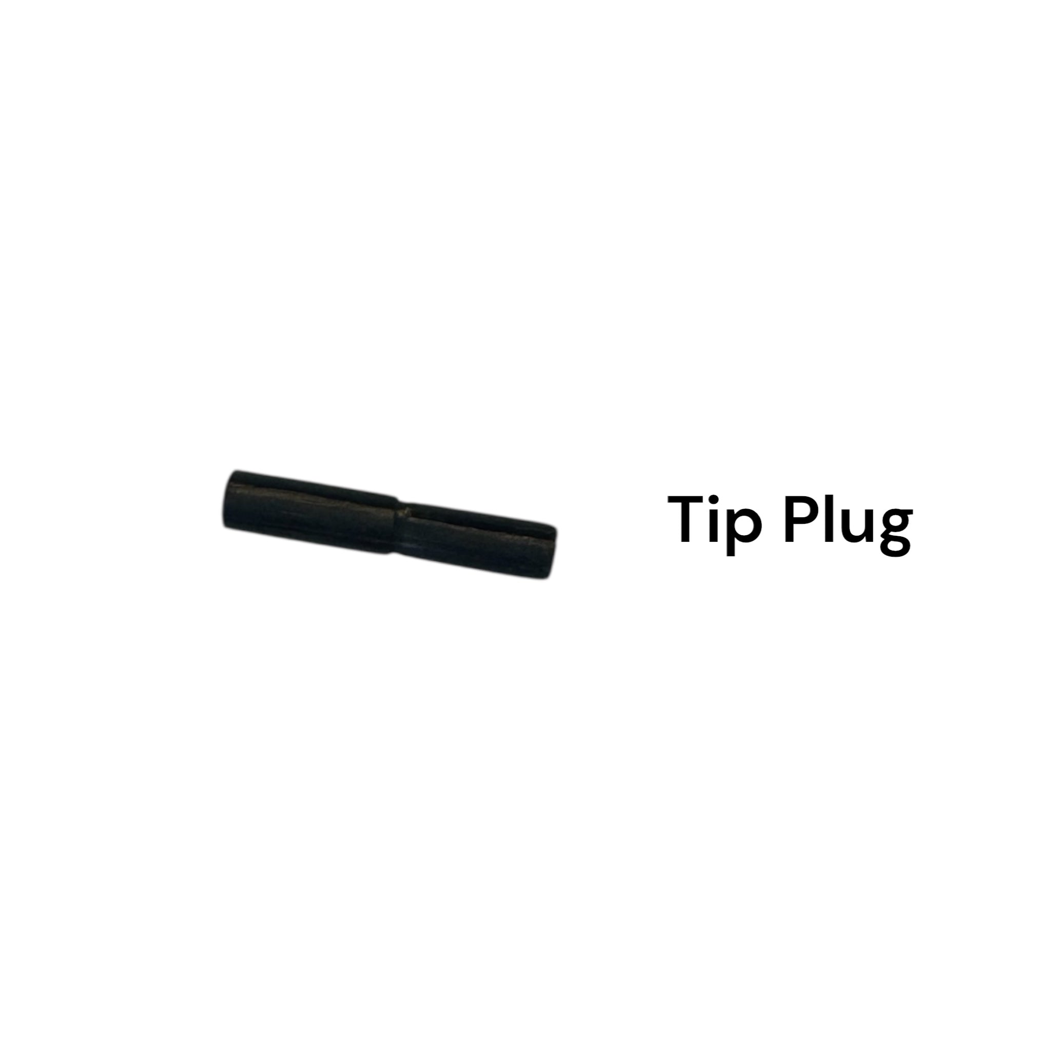 Black wooden tip plug for the Wasatch Tenkara Rods Snub Nose IV, designed to fit snugly into the rod tip section and prevent damage or loss during transport and storage.