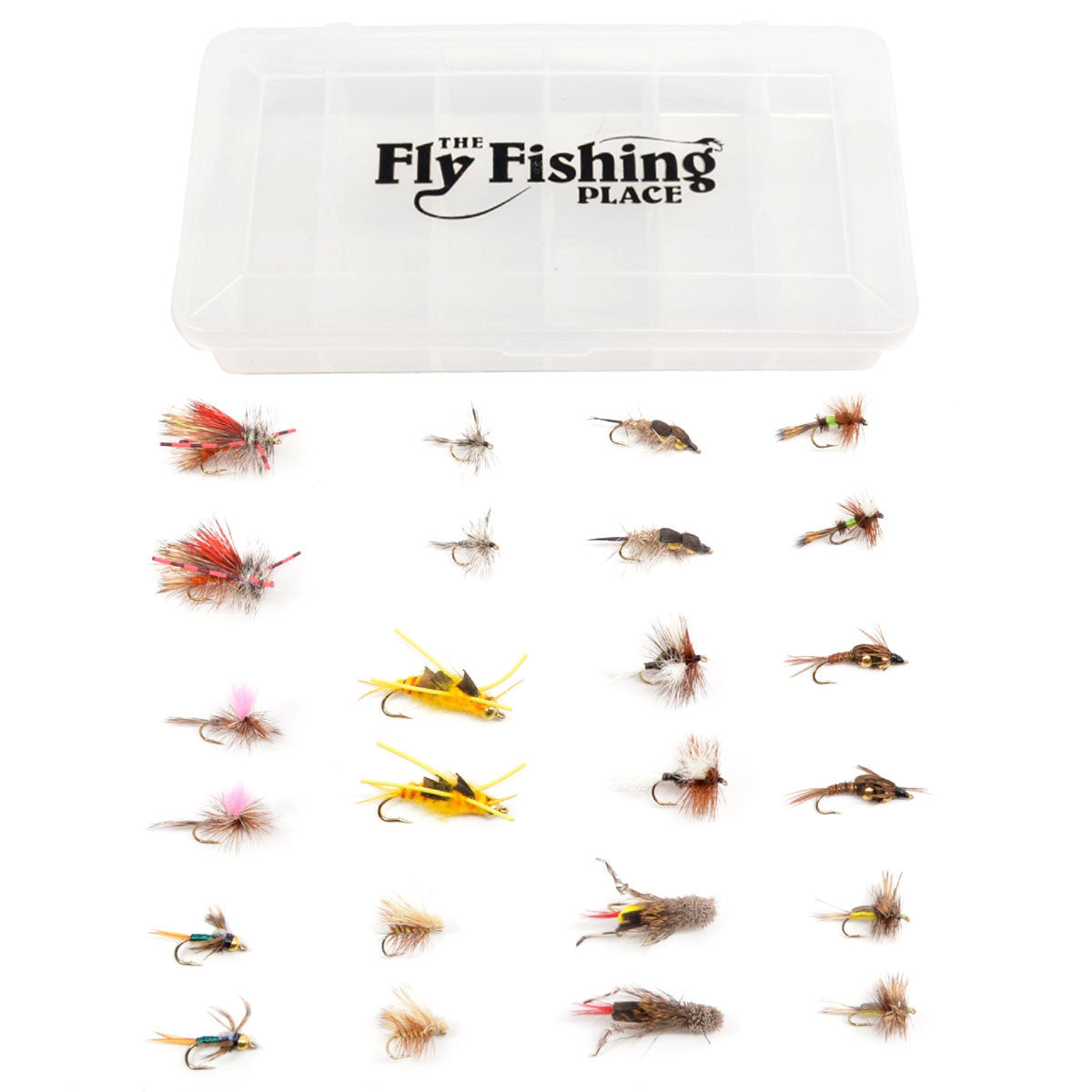 The Fly Fishing Place Western Trout Fly Assortment - Essential Dry and Nymph Fly Fishing Flies Collection