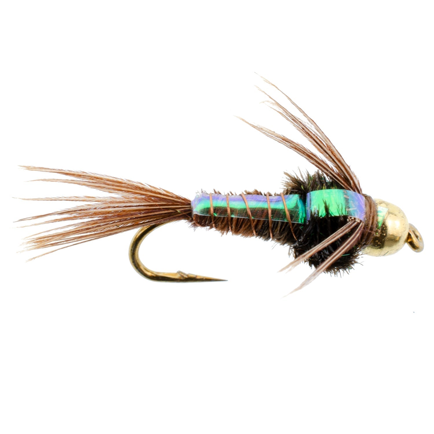 Bead Head Flash Back Pheasant Tail Nymph 1 Dozen Fly Fishing Flies Size 14