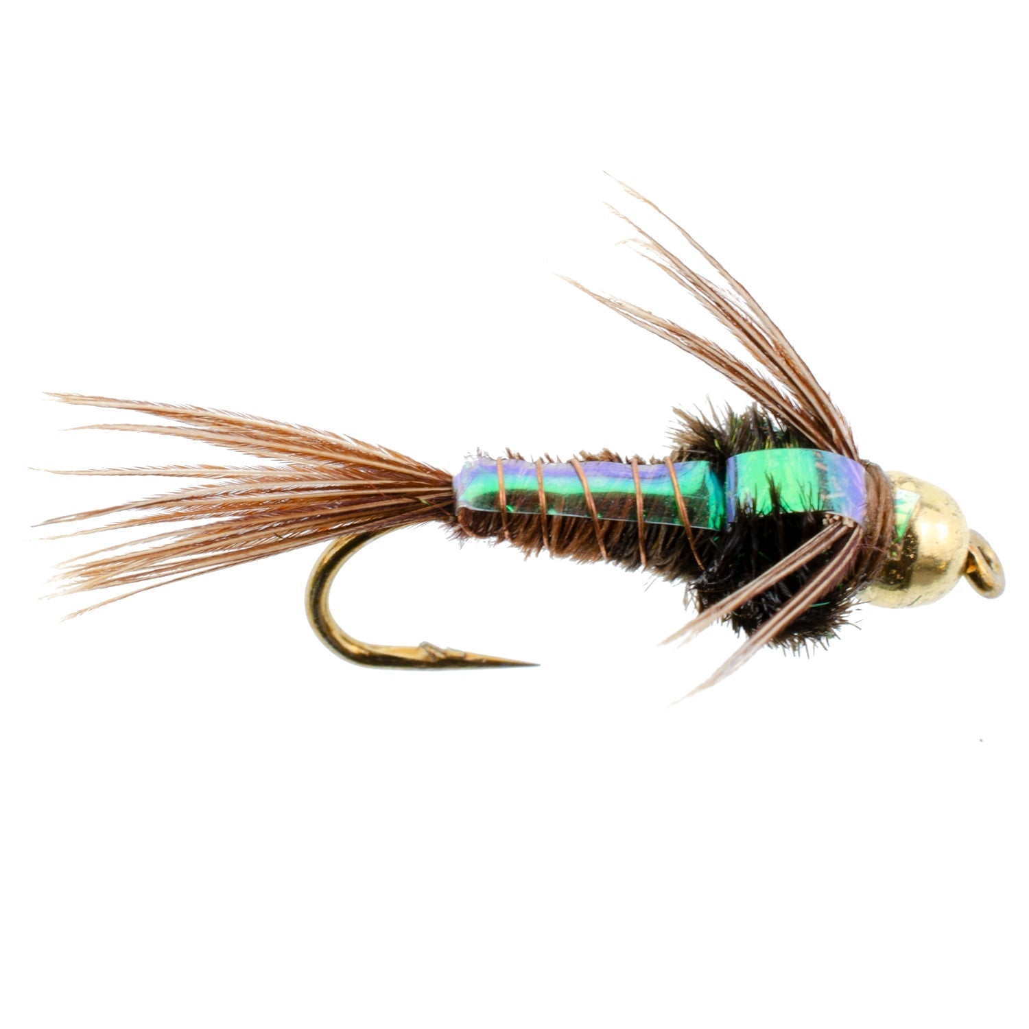 Bead Head Flash Back Pheasant Tail Nymph 1 Dozen Fly Fishing Flies Size 16