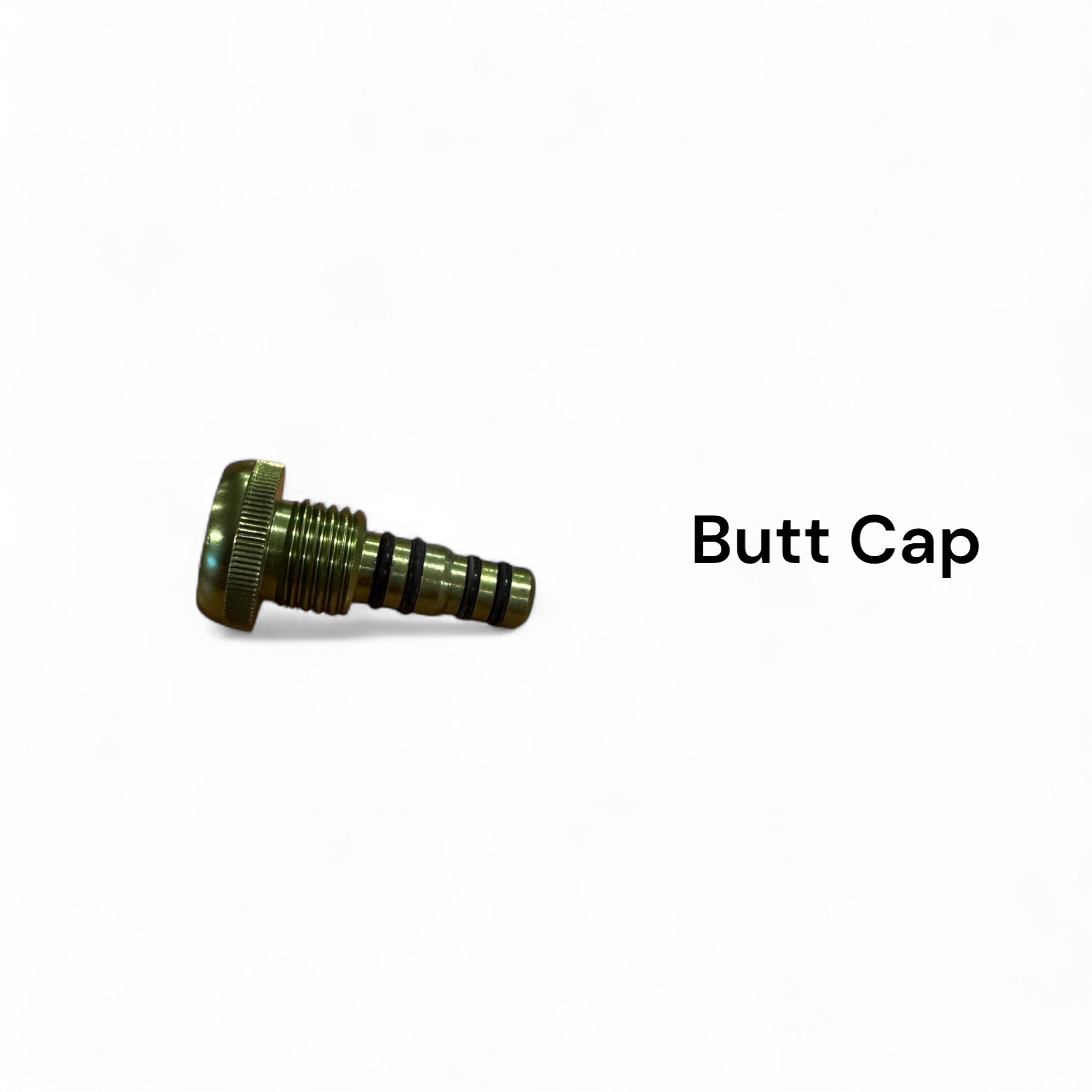 Wasatch Tenkara Rods Baby RodZilla replacement butt cap with threaded aluminum body and multiple O-rings—secure end cap for 5:5 or 6:4 action tenkara rod, designed for durability and easy maintenance.