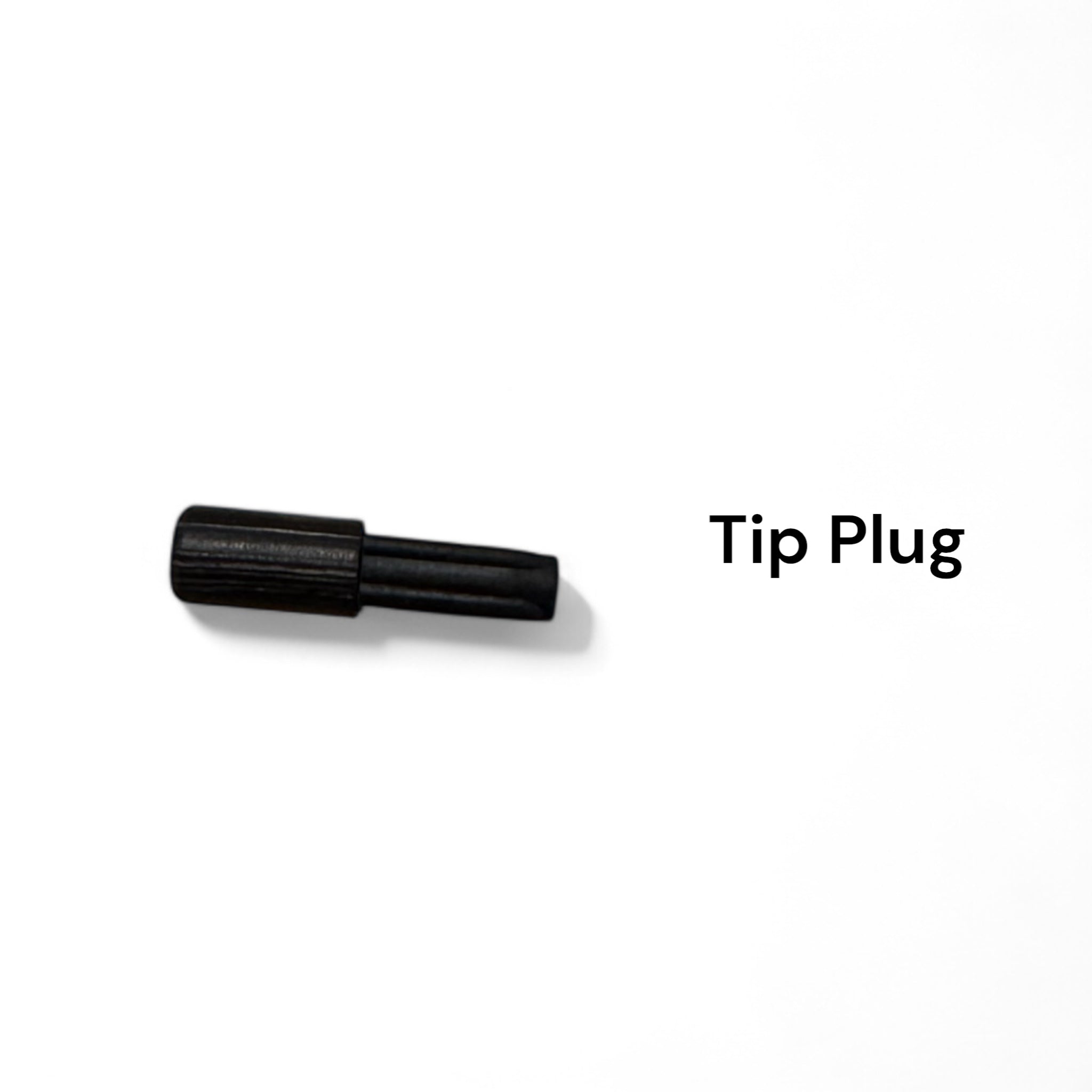 Wasatch Tenkara Rods Baby RodZilla black tip plug for 5:5 or 6:4 action tenkara rod, designed to secure and protect the internal rod segments during transport and storage.