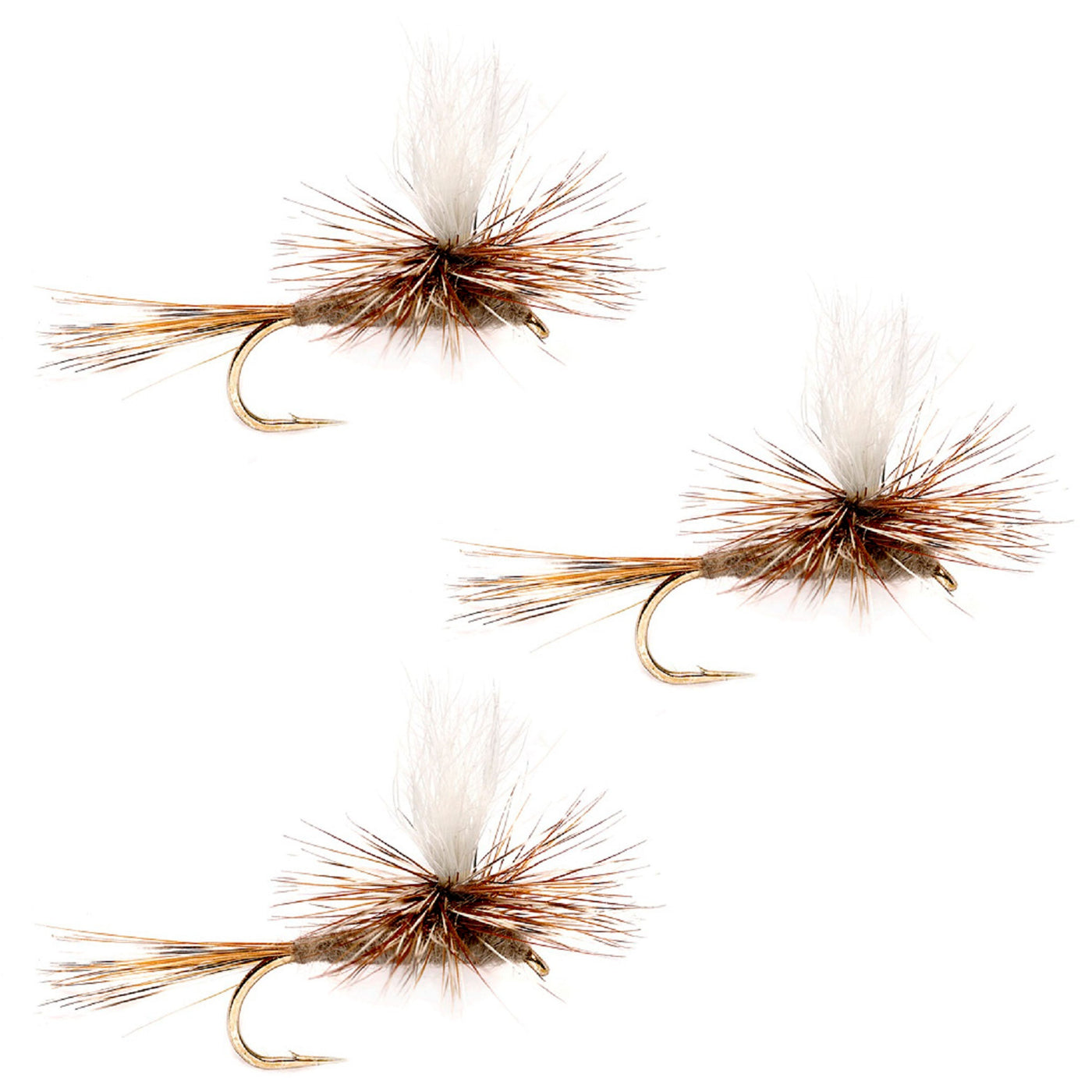 3 Pack Adams Parachute Classic Dry Fly - Hook Size 10