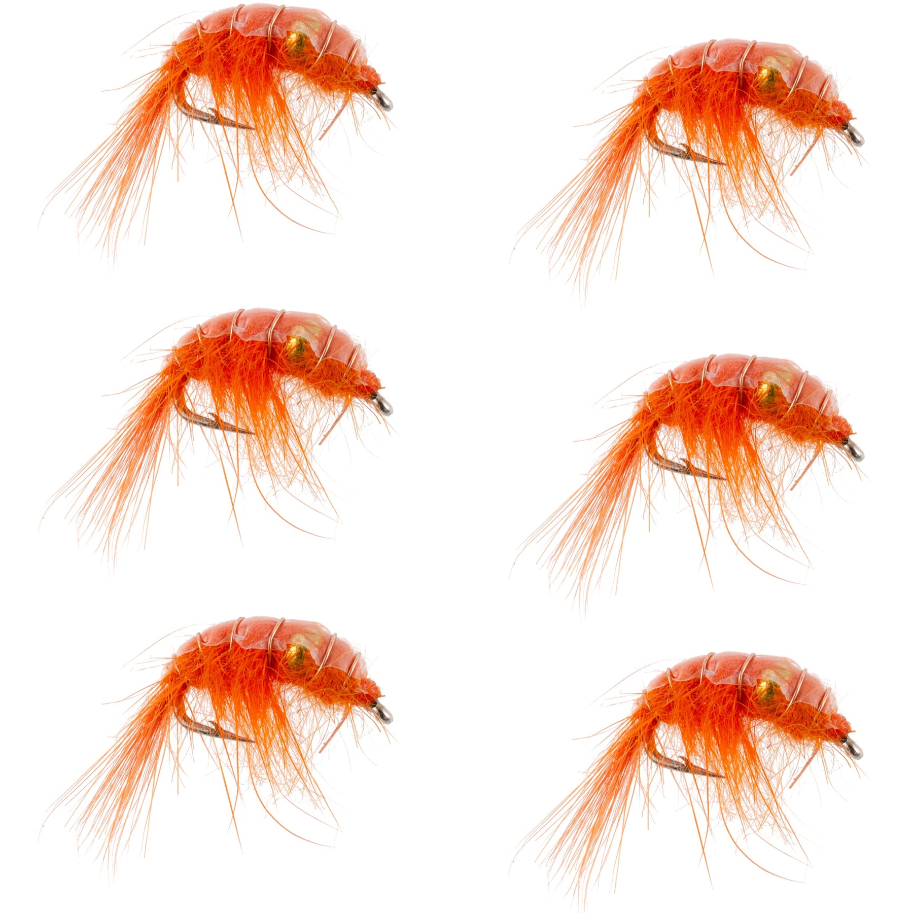 Scud Fly Pattern Variations Orange Beaded Shrimp Scud Pattern - 6 Flies - Size 12 - Tailwater Lake ...