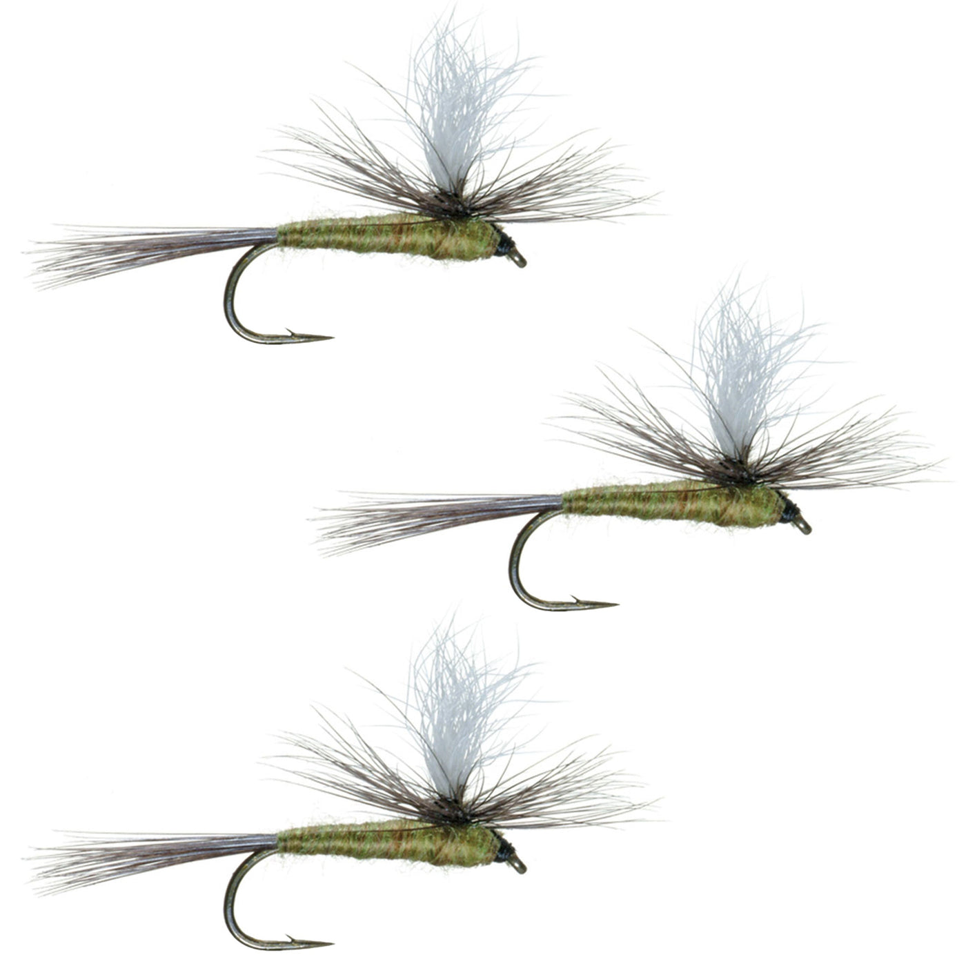 3 Mosche Secche Oliva Alata Blu Per Trota E Salmone - Taglie 10, 12, 14 - Predator Flies - Foto 2
