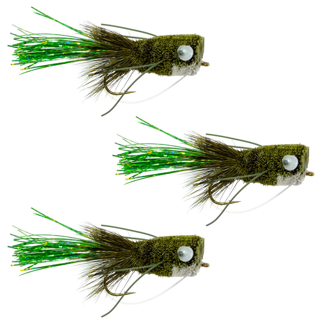 bass popper fishing lure 3 Pack Flashtail Bass Popper Size 8