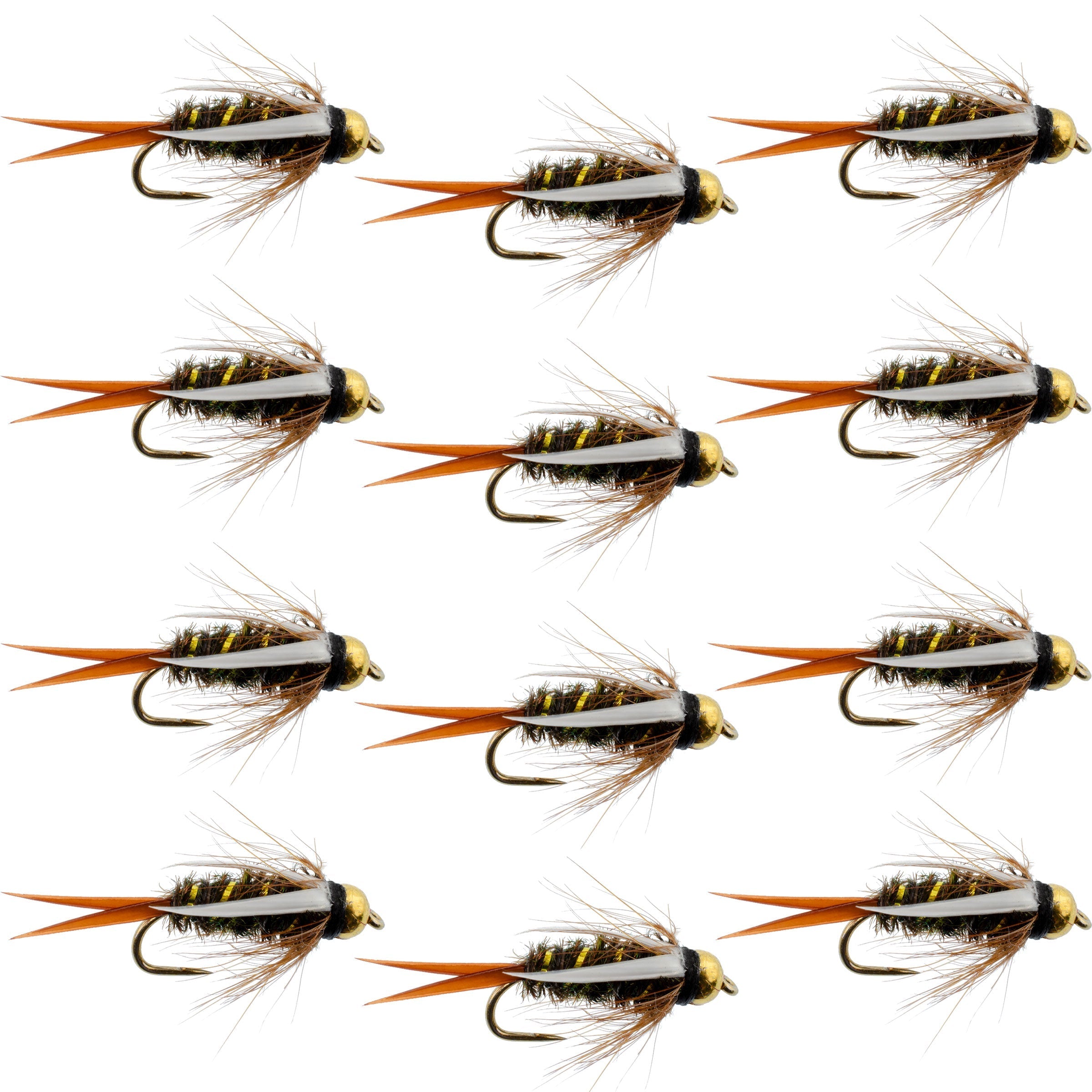 Barbless Bead Head Prince Nymph Fly Fishing Flies - 1 Dozen Flies Hook ...