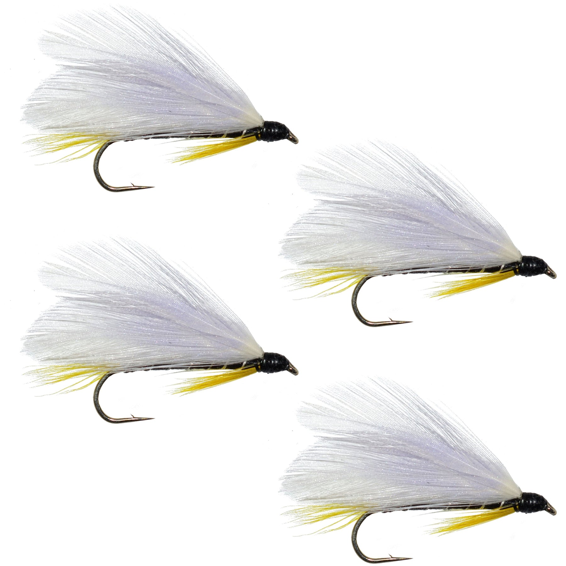 Black Ghost Classic Streamer Flies - Set of 4- Hook Size 4 – Wasatch ...