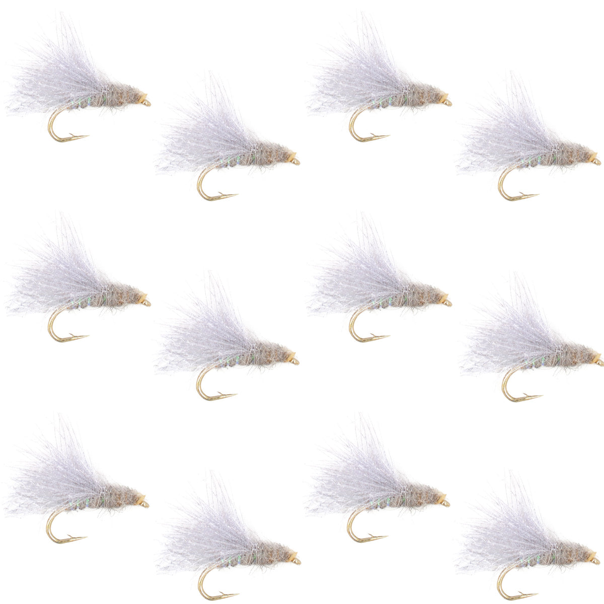 CDC Baetis Emerger BWO Wet Fly Fishing Flies - 1 Dozen Flies Hook Size