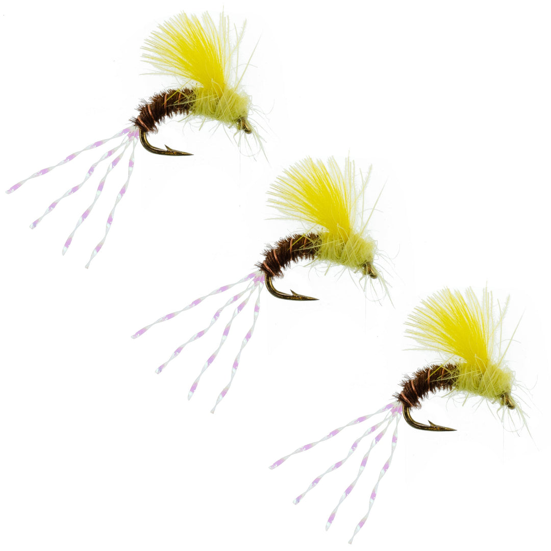 3 Pack CDC Pale Morning Dun Emerger PMD Fishing Flies Size 16 – Wasatch ...