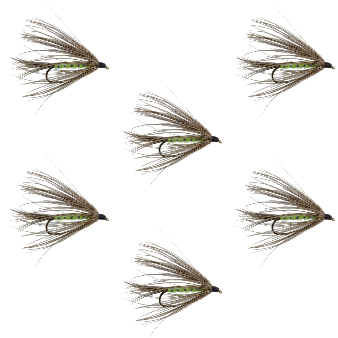 Carey Special Soft Hackle Grouse and Bright Green Wet Fly - 6 Flies Ho ...