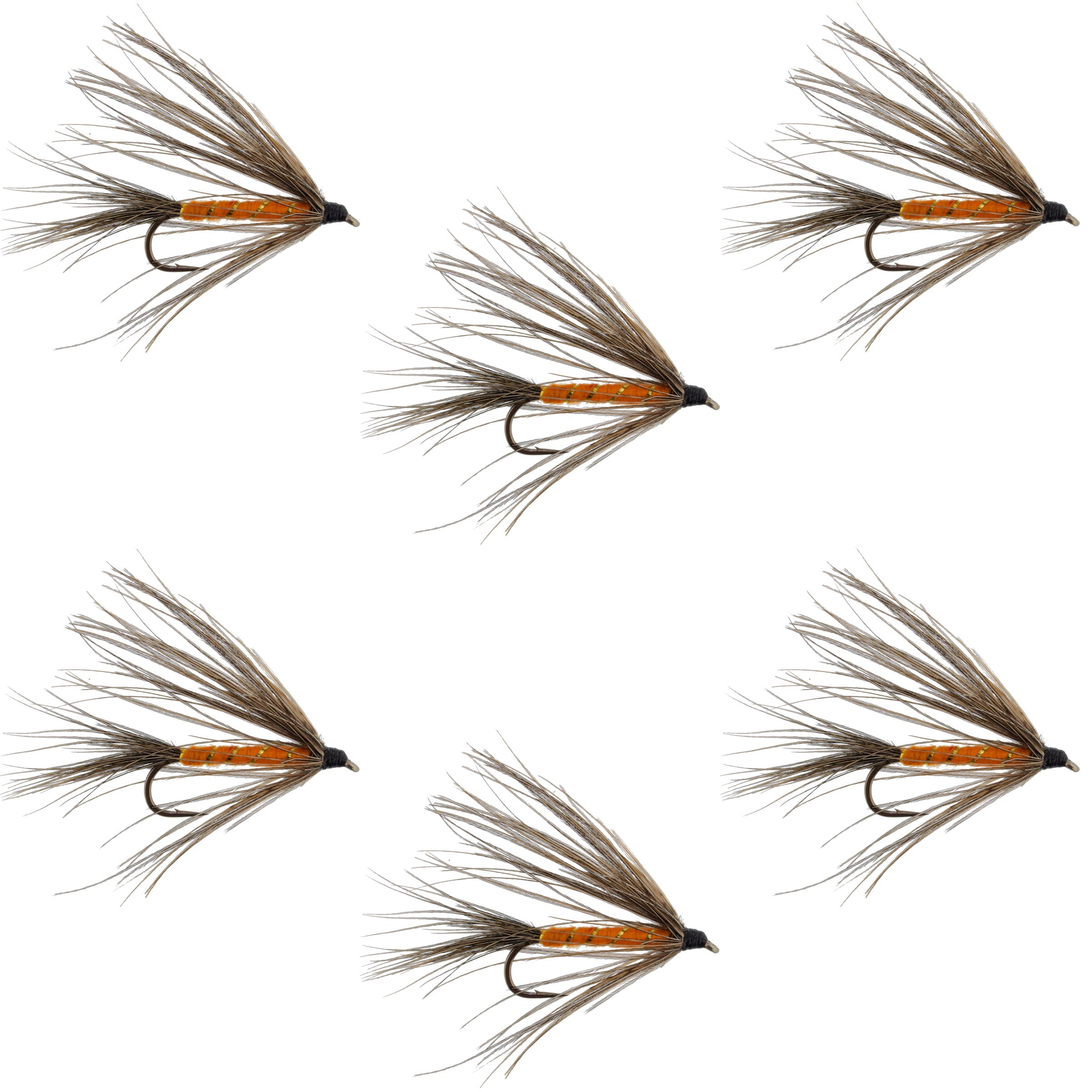 Carey Special Soft Hackle Grouse and Orange Wet Fly - 6 Flies Hook Siz ...