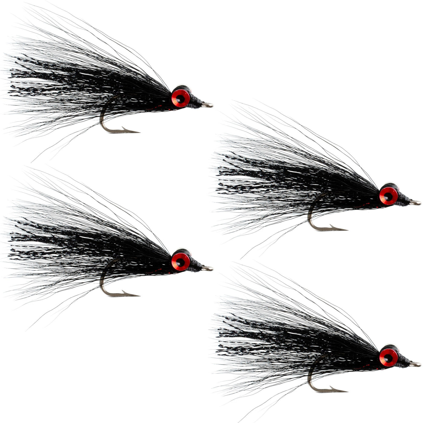 Clousers Deep Minnow Black Streamer Fly Fishing Flies 4 Saltwater