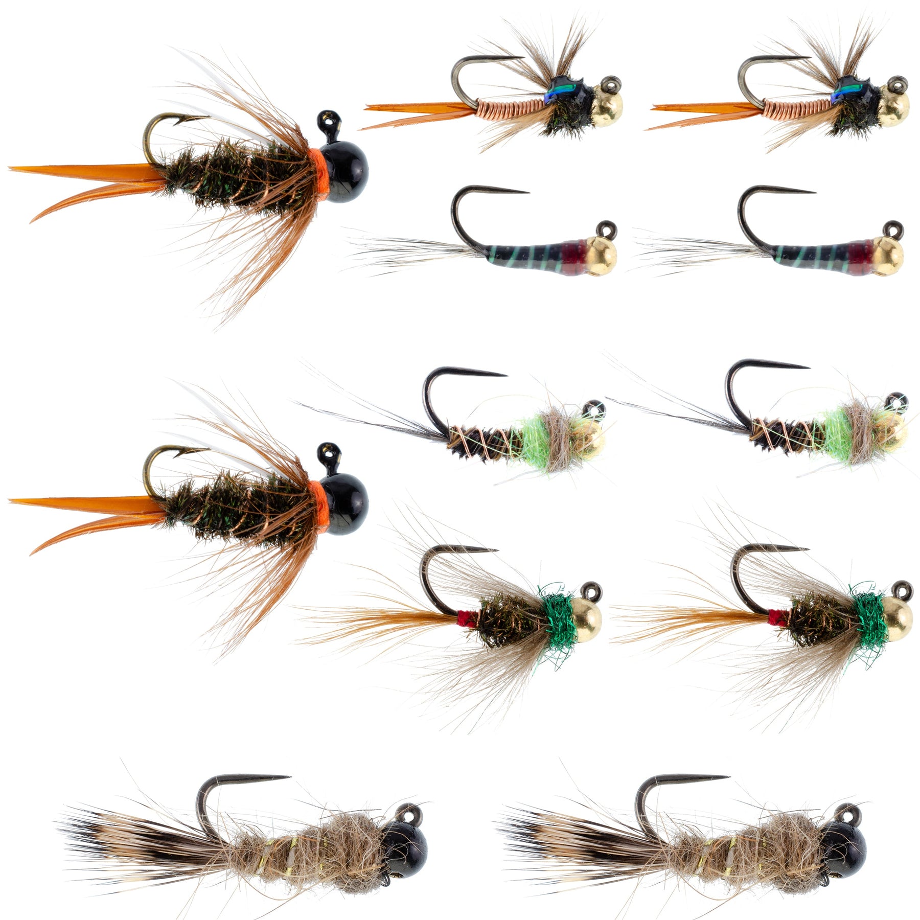 czech fly fishing rods Tactical Czech Nymph Fly Fishing Flies Collection - One Dozen Tungsten Bead Euro Nymphing Fly Assortment - 2 Each of 6 Patterns