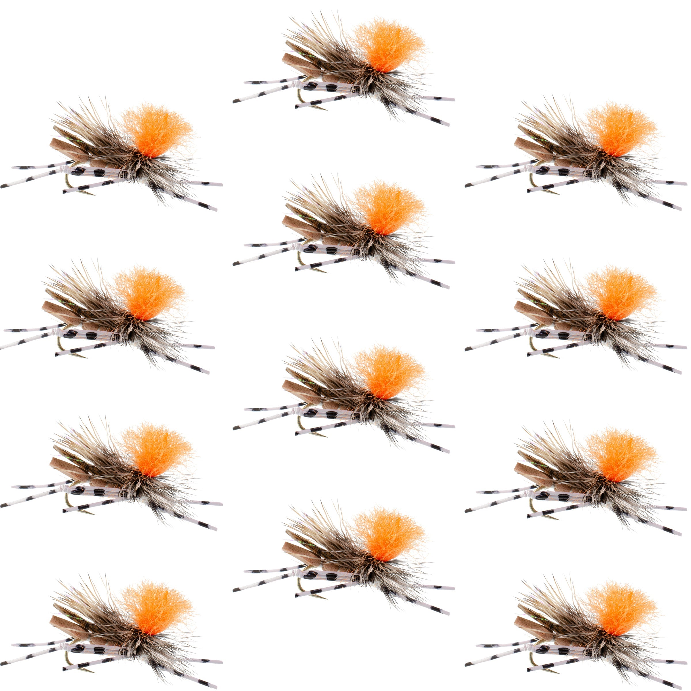 Feth Hopper Tan - Foam Grasshopper Fly Pattern - 1 Dozen Flies Hook Si ...