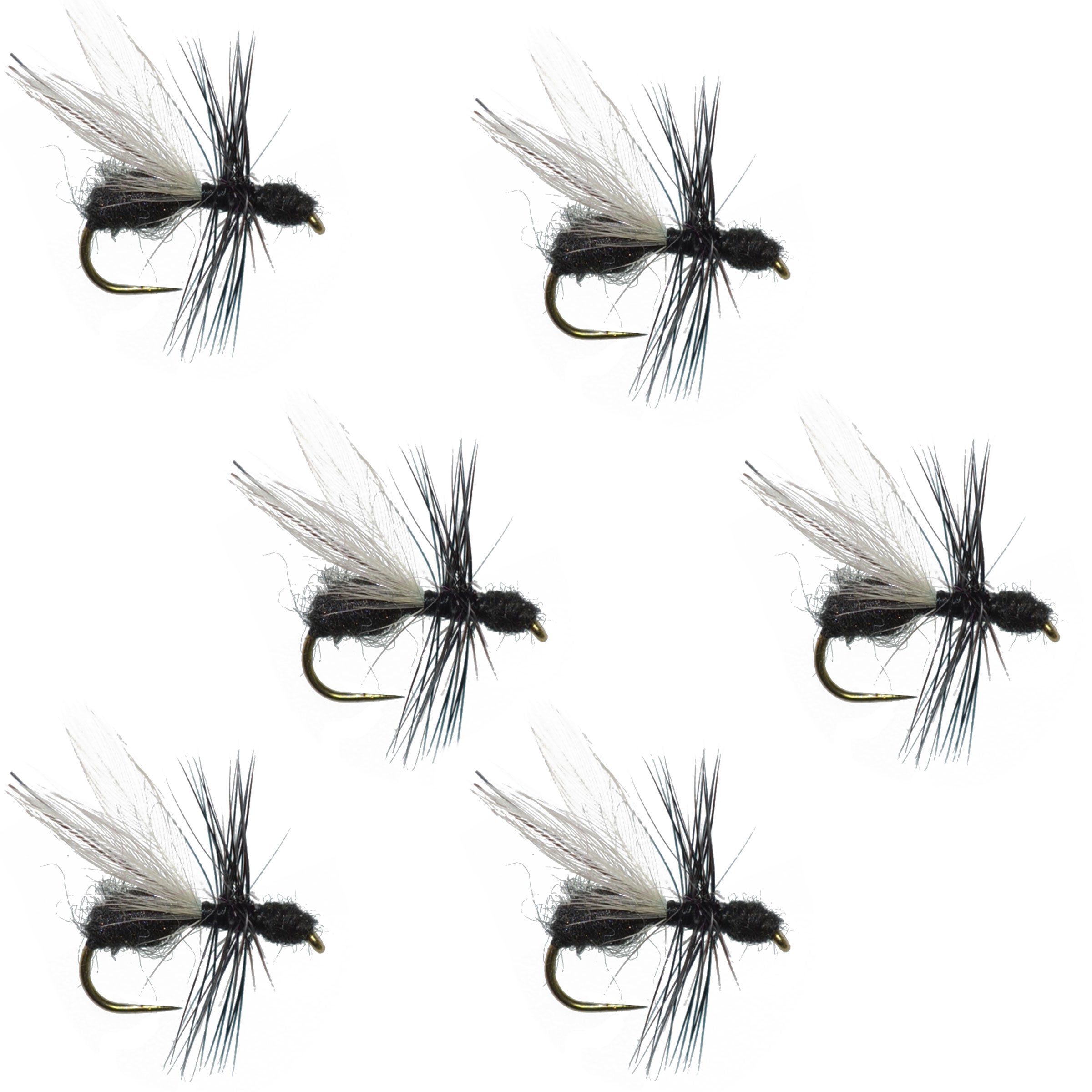 Black Fur Flying Ant Terrestrial Trout Dry Fly - 6 Flies Hook Size 14