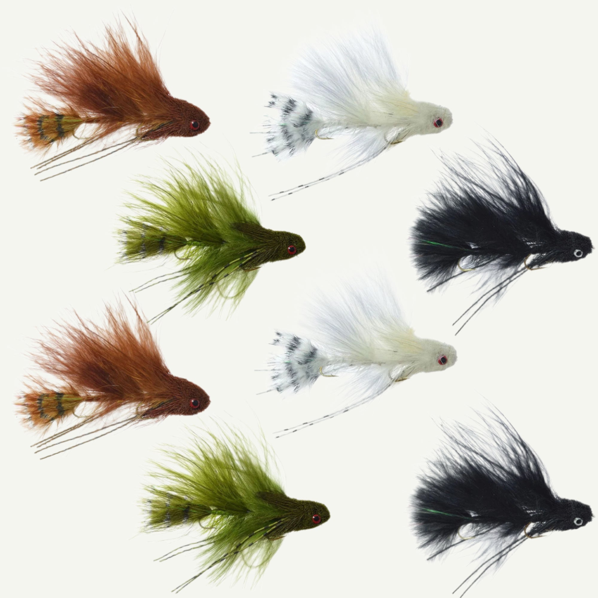 Mini Sex Dungeon Streamer Sampler - 8 Flies - 4 Colors - Size 6 - Articulated Trout Bass Steelhead Salmon and Bass Fly Fishing Flies