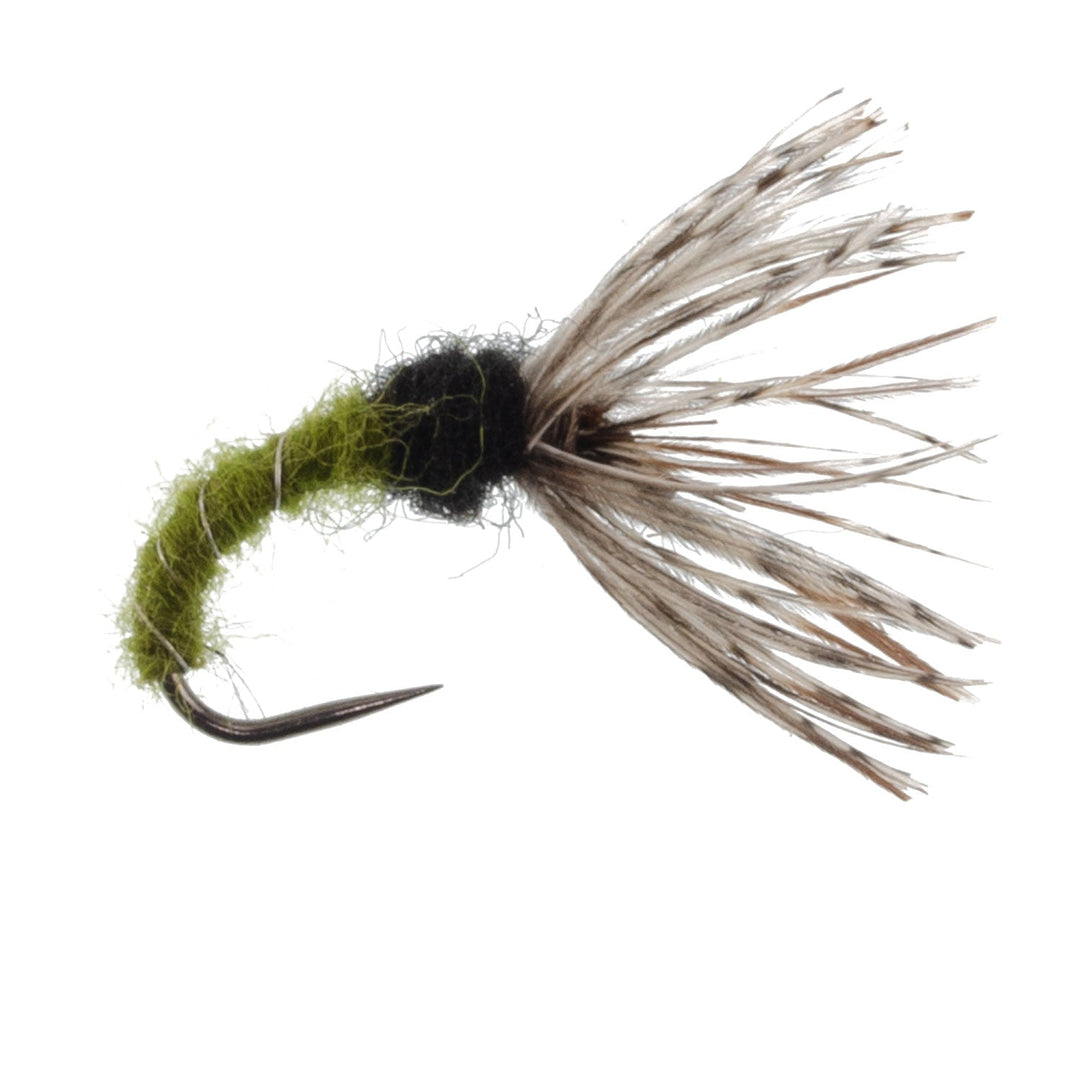 Olive Zebra Sakasa Kebari - 12 Tenkara Flies - Size 14