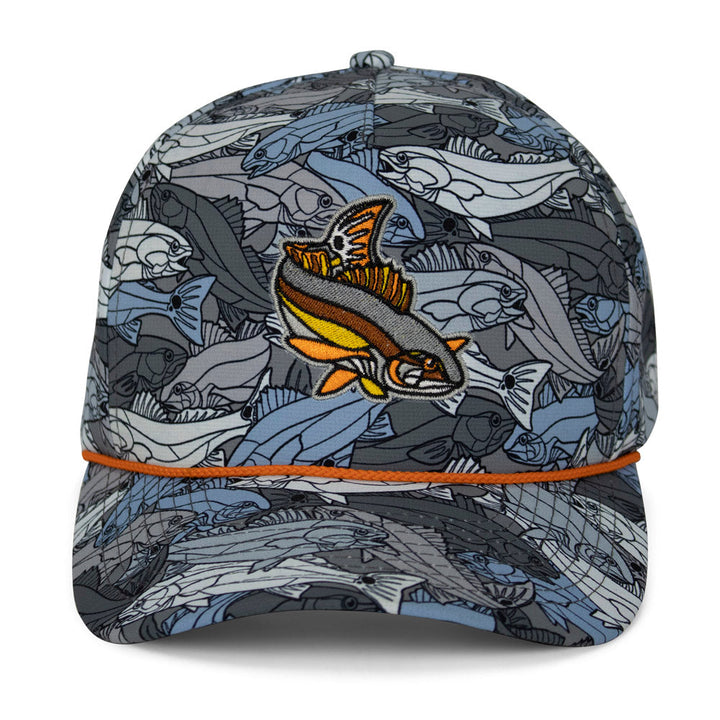 Redfish Stained Glass 5-Panel Trucker Rope Cap