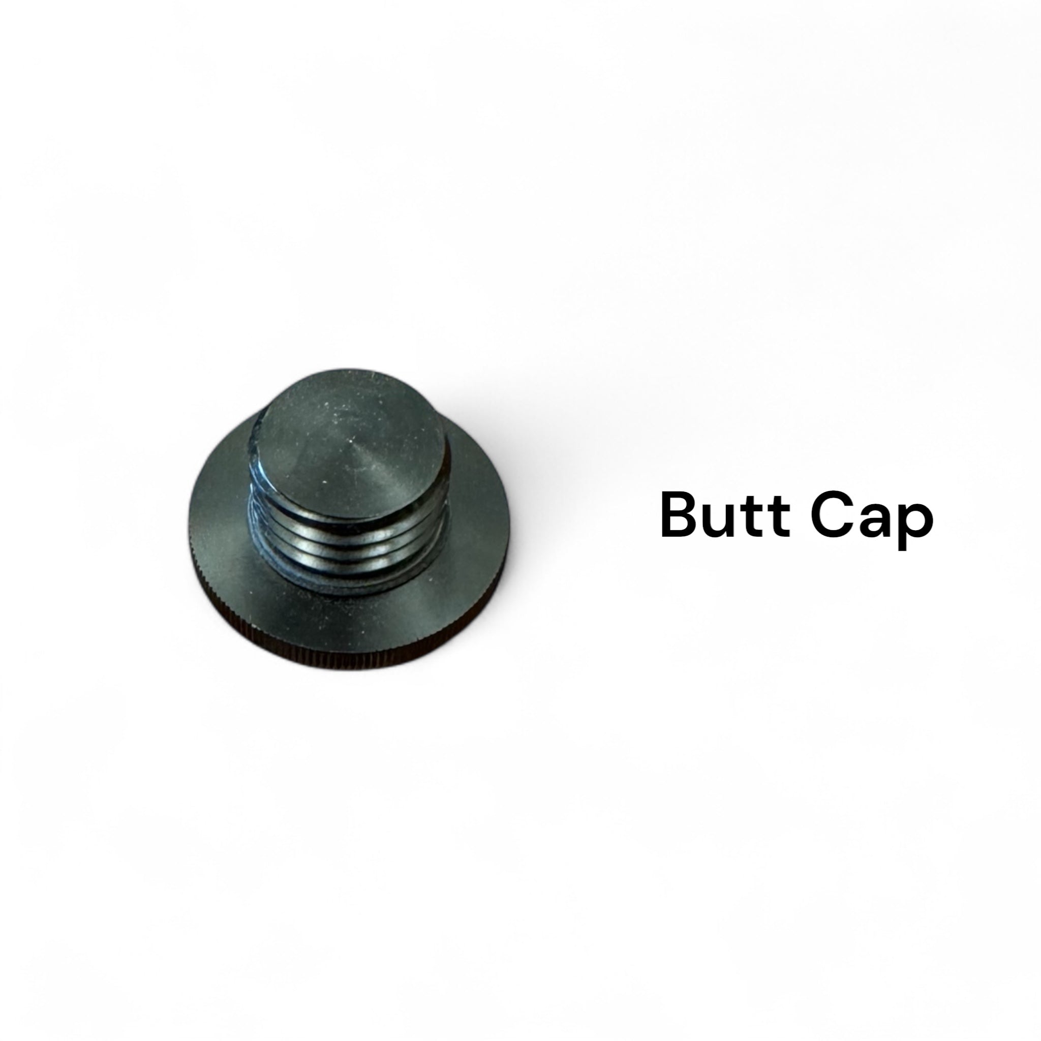 Threaded black butt cap replacement for Wasatch Tenkara Rods Phoenix Rising, designed to seal the rod base and secure internal sections.