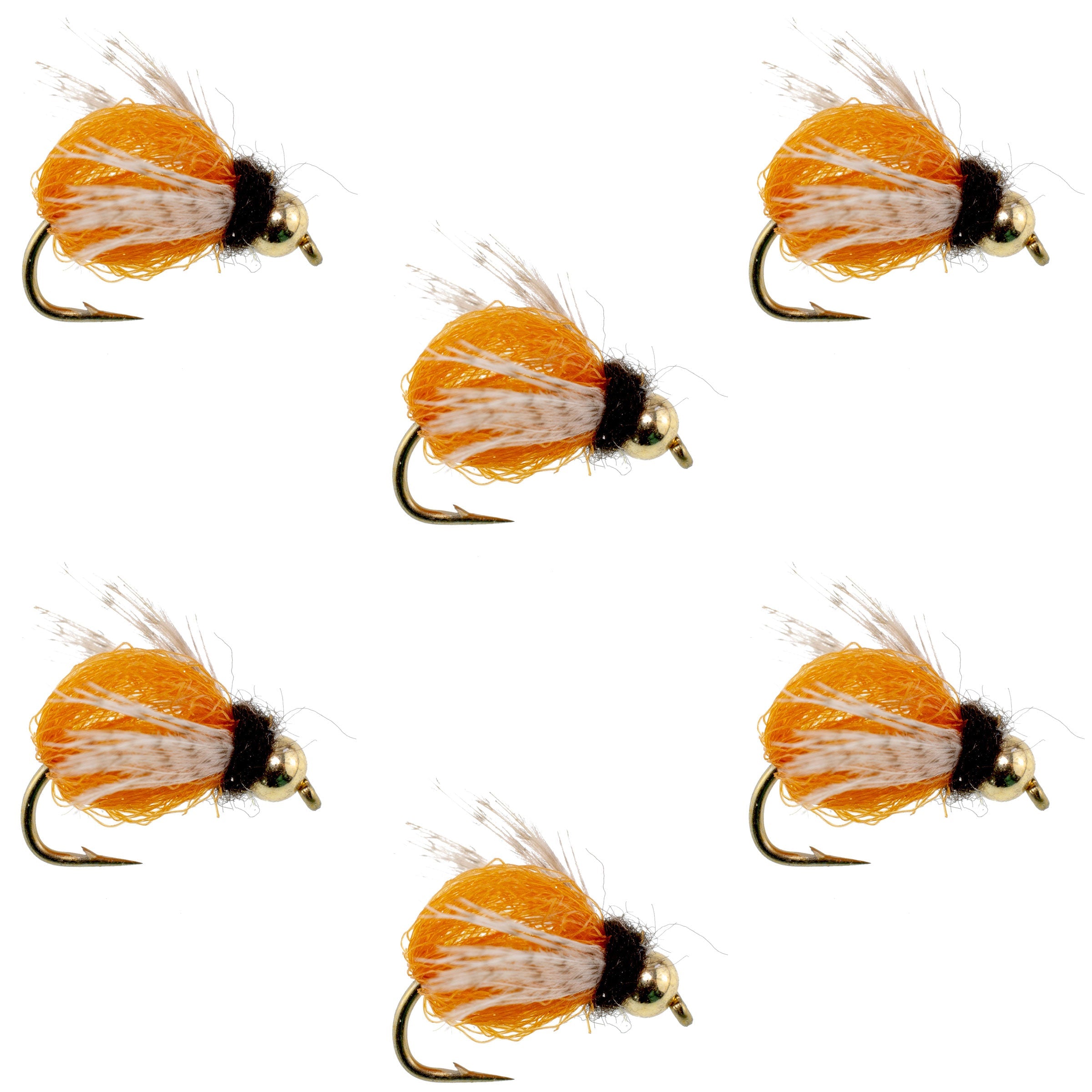 Bead Head LaFontaine Amber Deep Sparkle Caddis Pupa - 6 Flies Hook Size 12