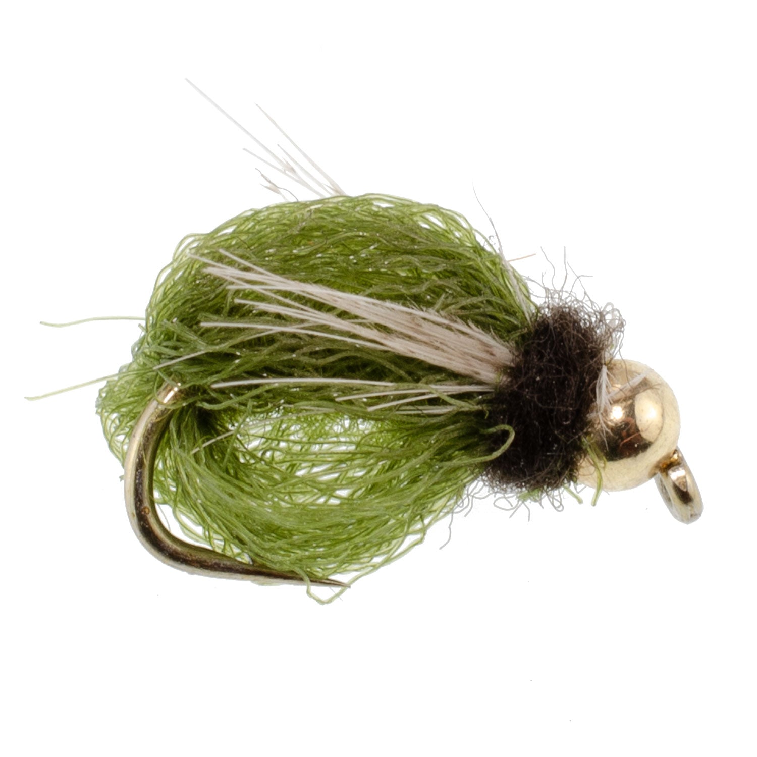 3 Pack Bead Head LaFontaine Olive Deep Sparkle Caddis Pupa - Size 18