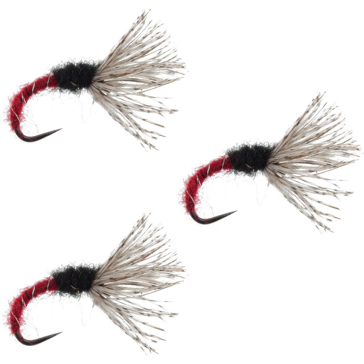 3 Pack Red Zebra Sakasa Kebari - Tenkara Flies - Size 12