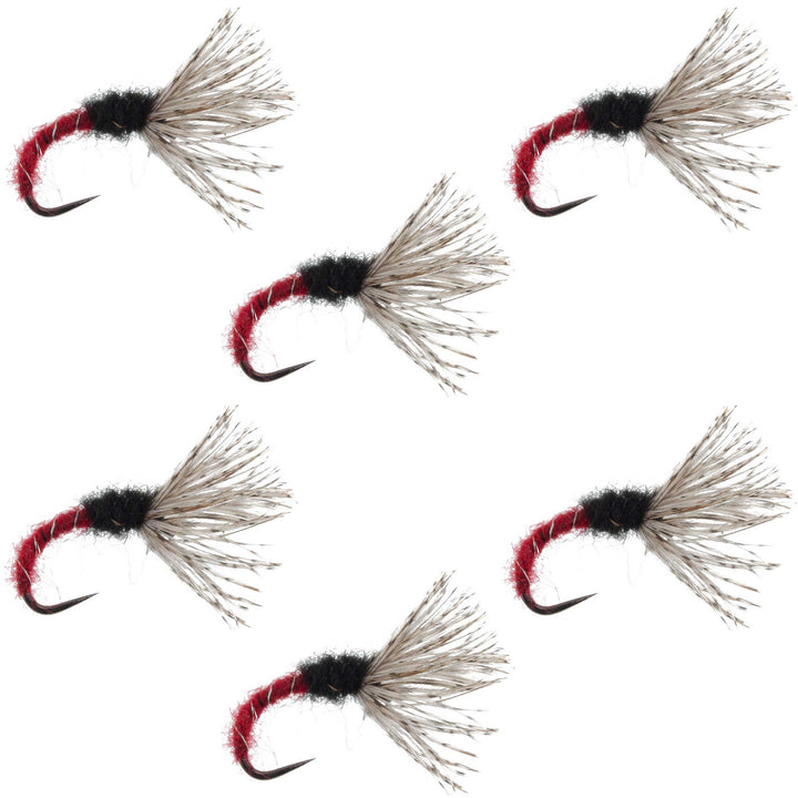 Red Zebra Sakasa Kebari - 6 Tenkara Flies - Size 14