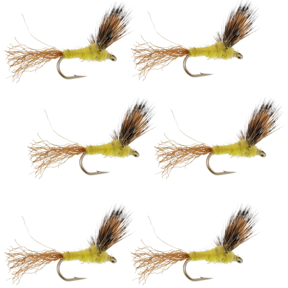 Sparkle Dun Pale Morning Dun PMD Yellow Body Mayfly 6 Flies Hook size