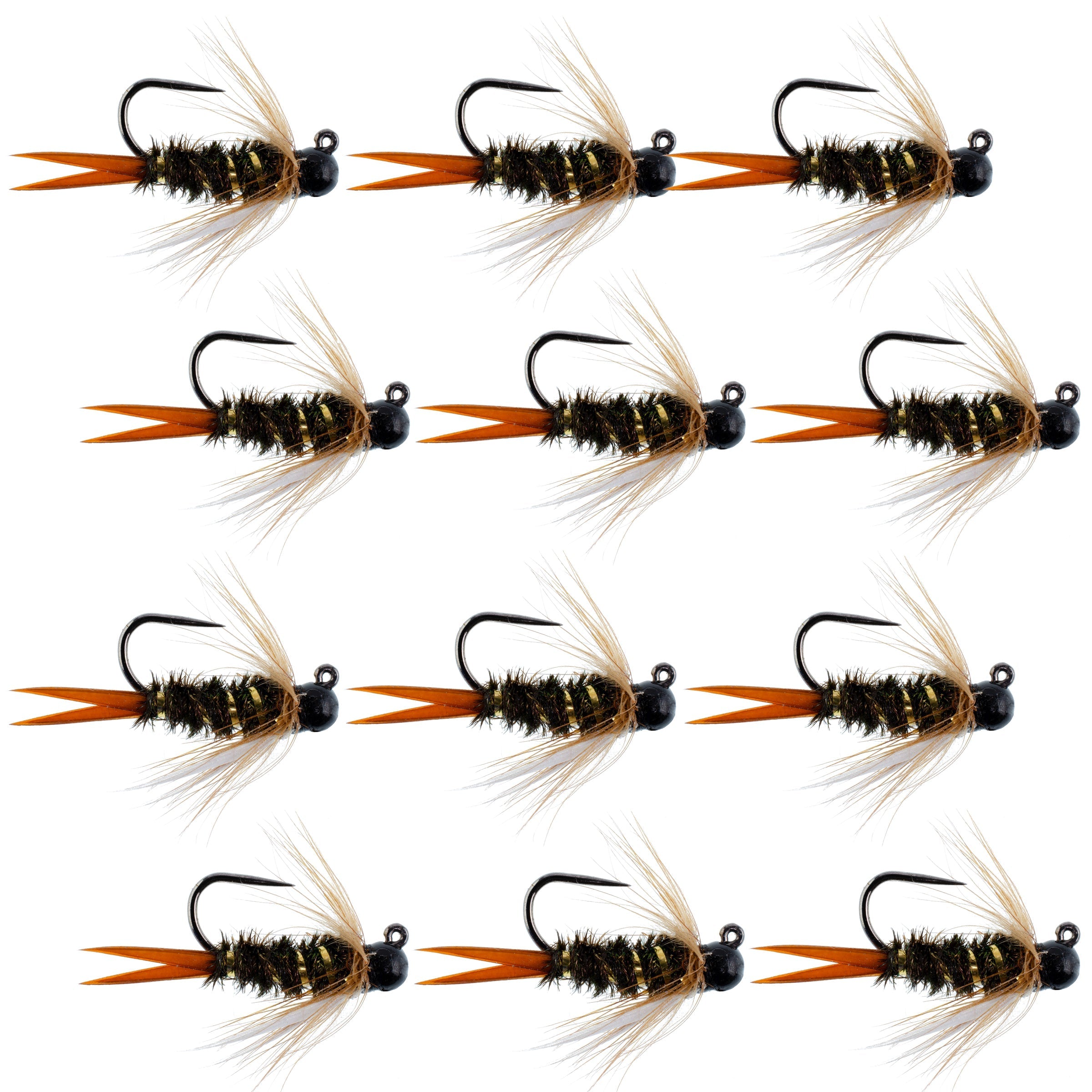 Black Tungsten Bead Prince Jig Tactical Czech Nymph Euro Nymphing Fly ...