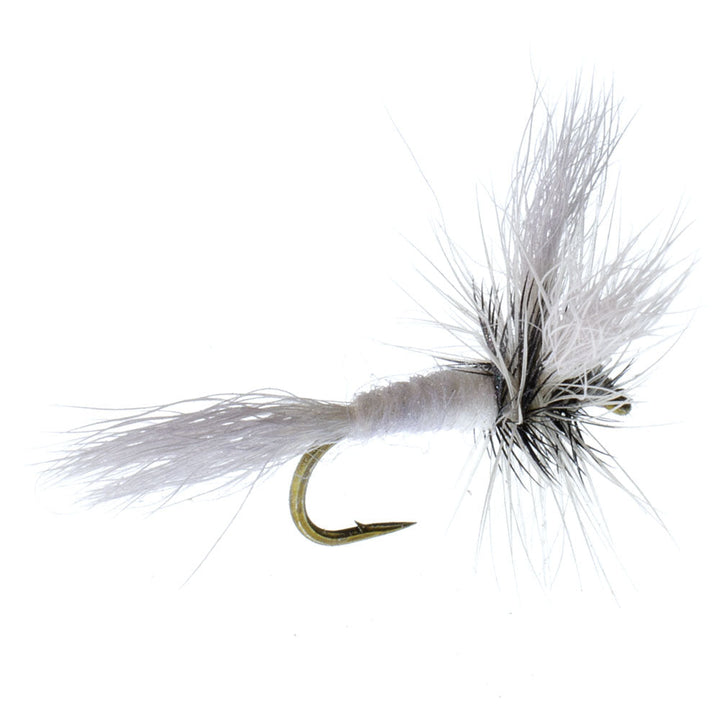 Barbless White Wulff Classic Hair Wing Dry Fly - 1 Dozen Flies Hook Size 10