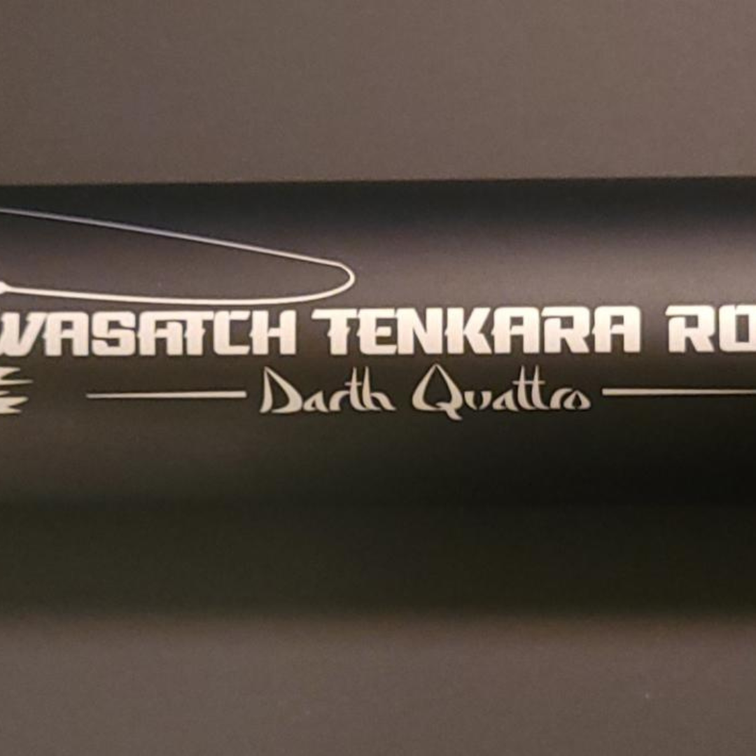 The Darth Quattro Tenkara rod is a matte black carbon fiber rod. Pictured here is the tenkara rod tube.