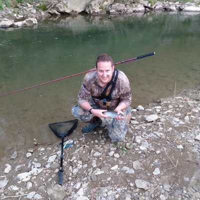 The Akai Samurai is a great Tenkara rod. In this photo you can see one of our customers caught a Steelhead. It is a light action rod, but doesn't lack in how strong of a Tenkara rod it is.