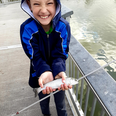 The T-Hunter is a versitle triple zoom tenkara rod. In this photo a customer's child landed an awesome rainbow! Look at the smile on his face!